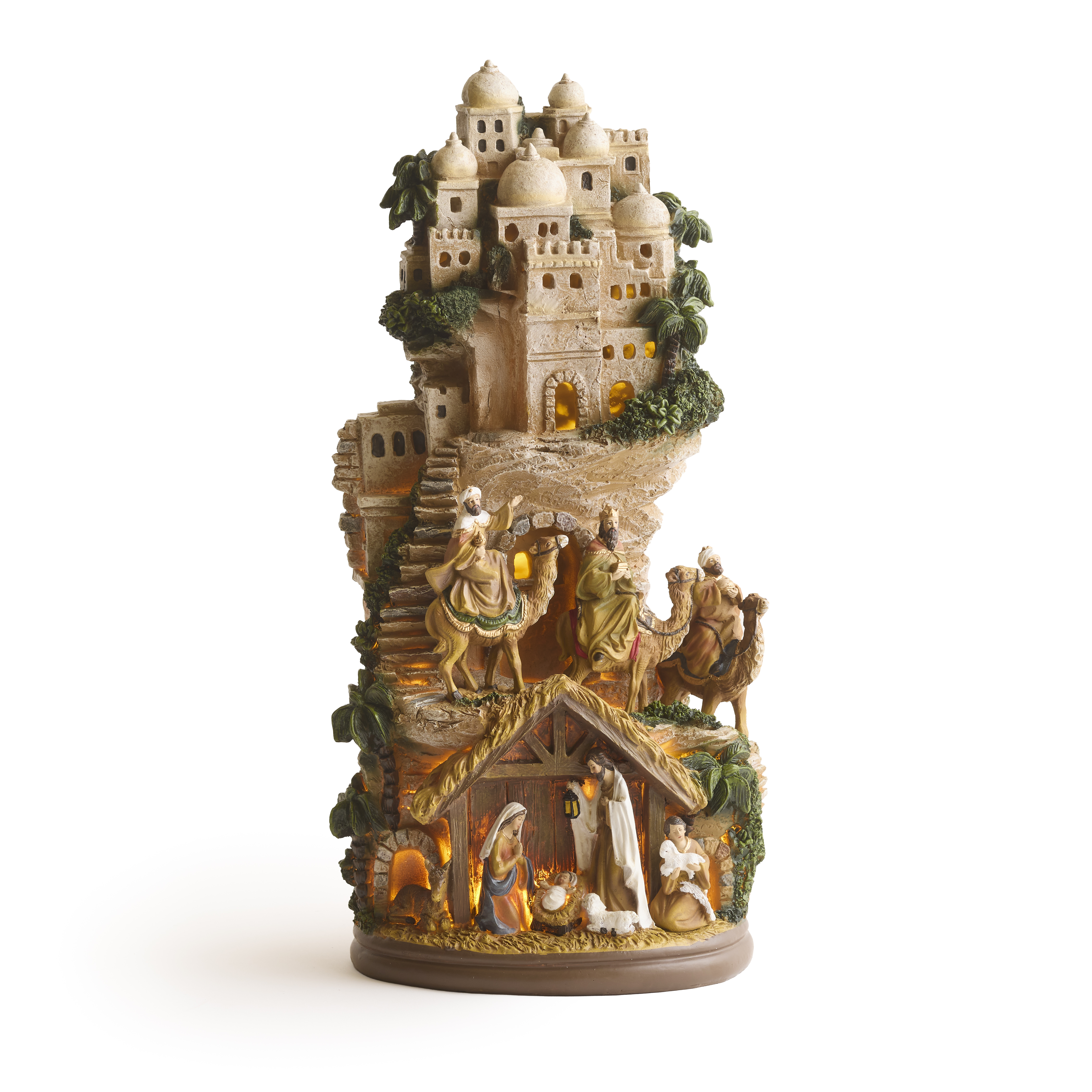 Light-up Stairs with Nativity Scene