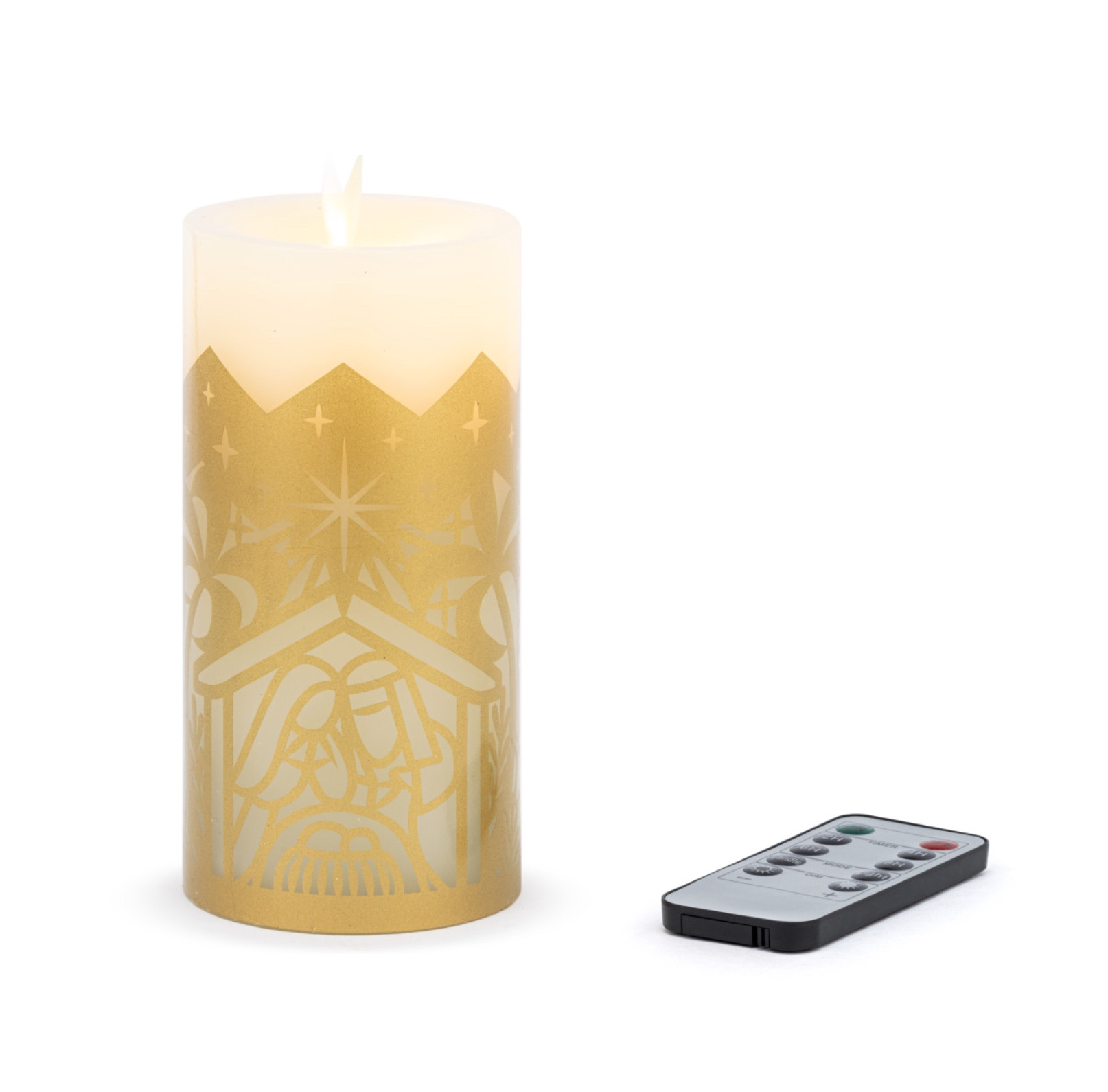Flameless LED Nativity Pillar Candle, , large image number 1