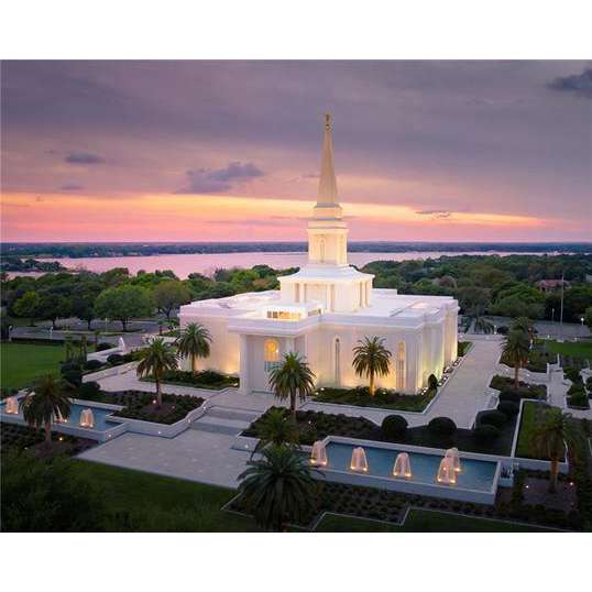 Orlando Florida Temple Aerial Sunset Print