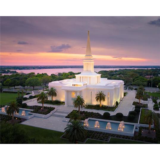Orlando Temple Aerial Sunset 3x4 Print
