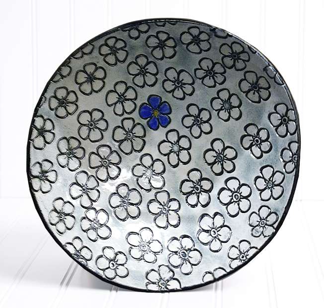 Forget Me Not Glazed Bowl (10"), , large image number 0