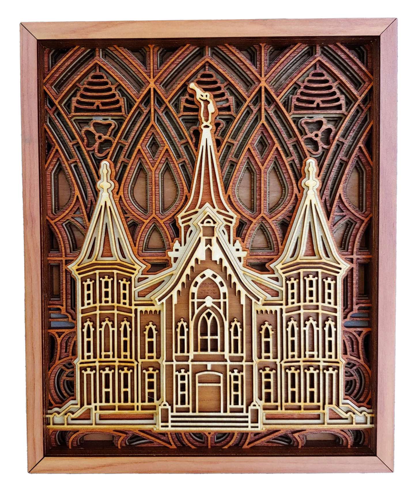 Provo City Center Utah Temple Layered Wood Plaque