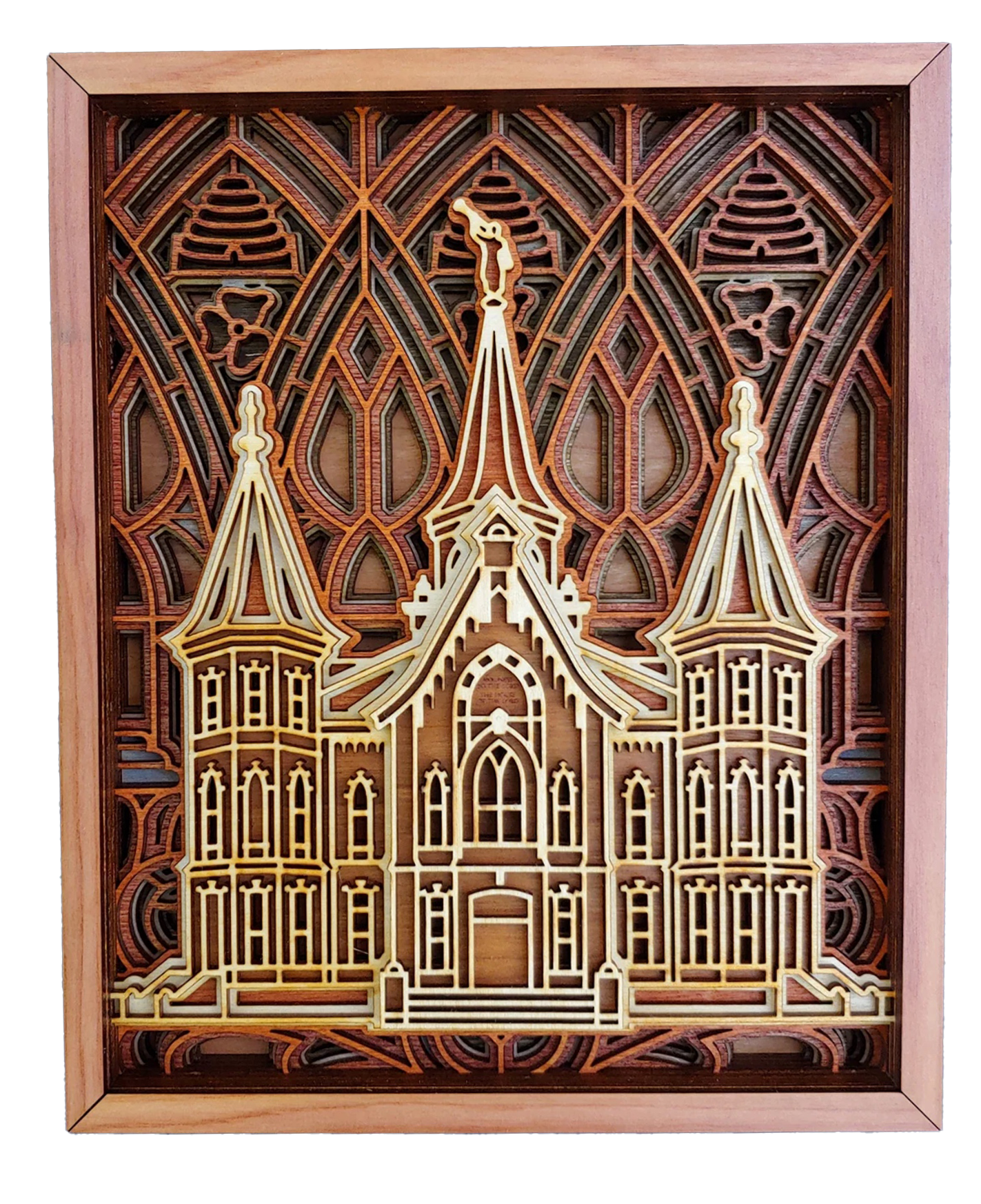 Provo City Center Utah Temple Layered Wood Plaque