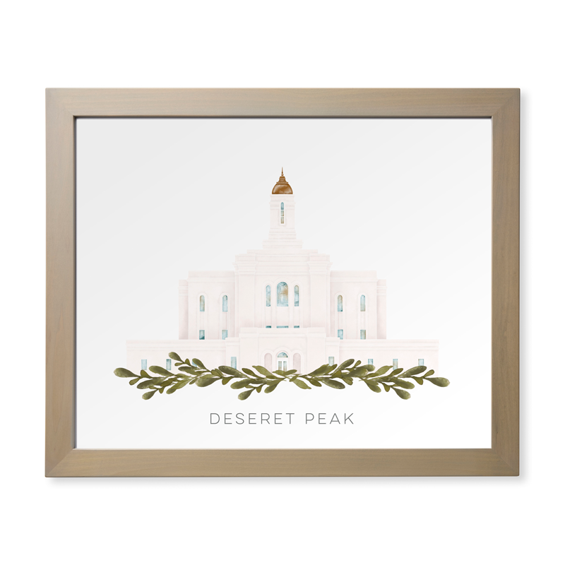 Deseret Peak Utah Temple (28x34 Framed Paper Print), , large image number 0