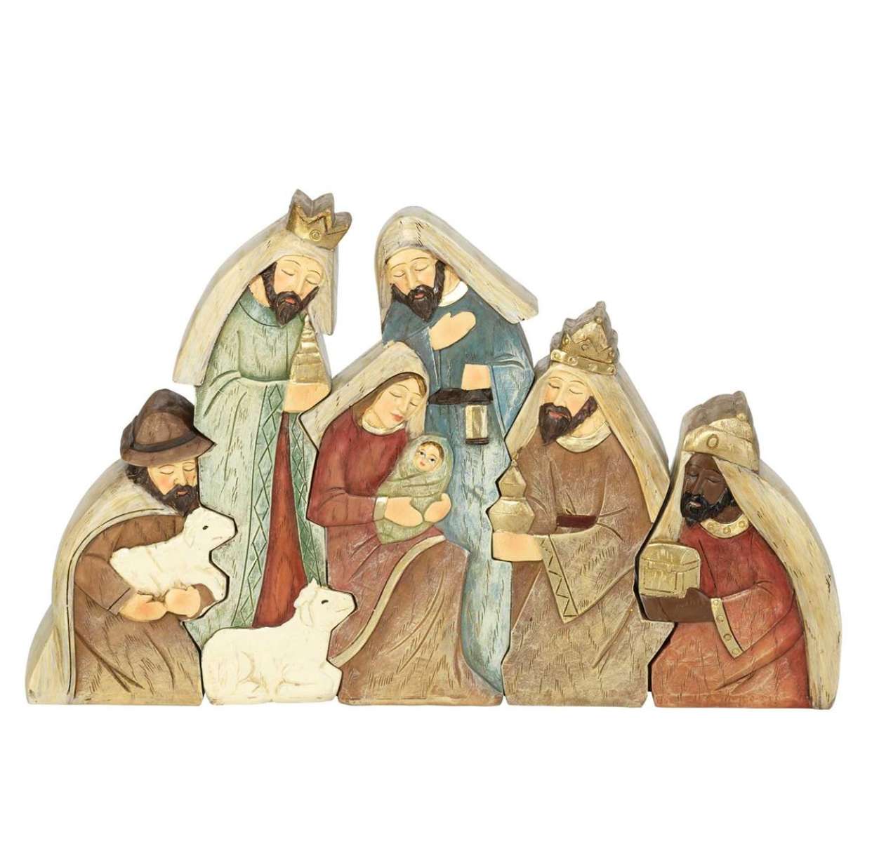 Interlocking Nesting Wise Men Resin Nativity, , large