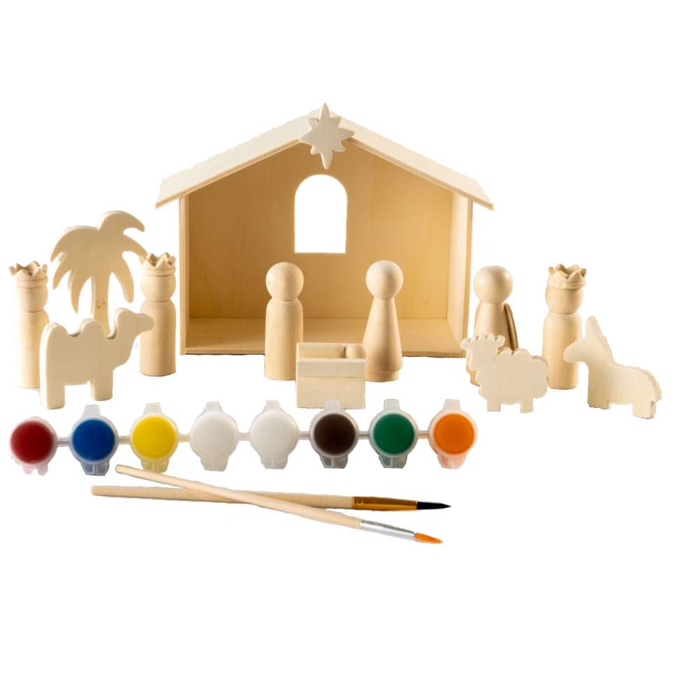 Wood Nativity Paint Kit, , large image number 0