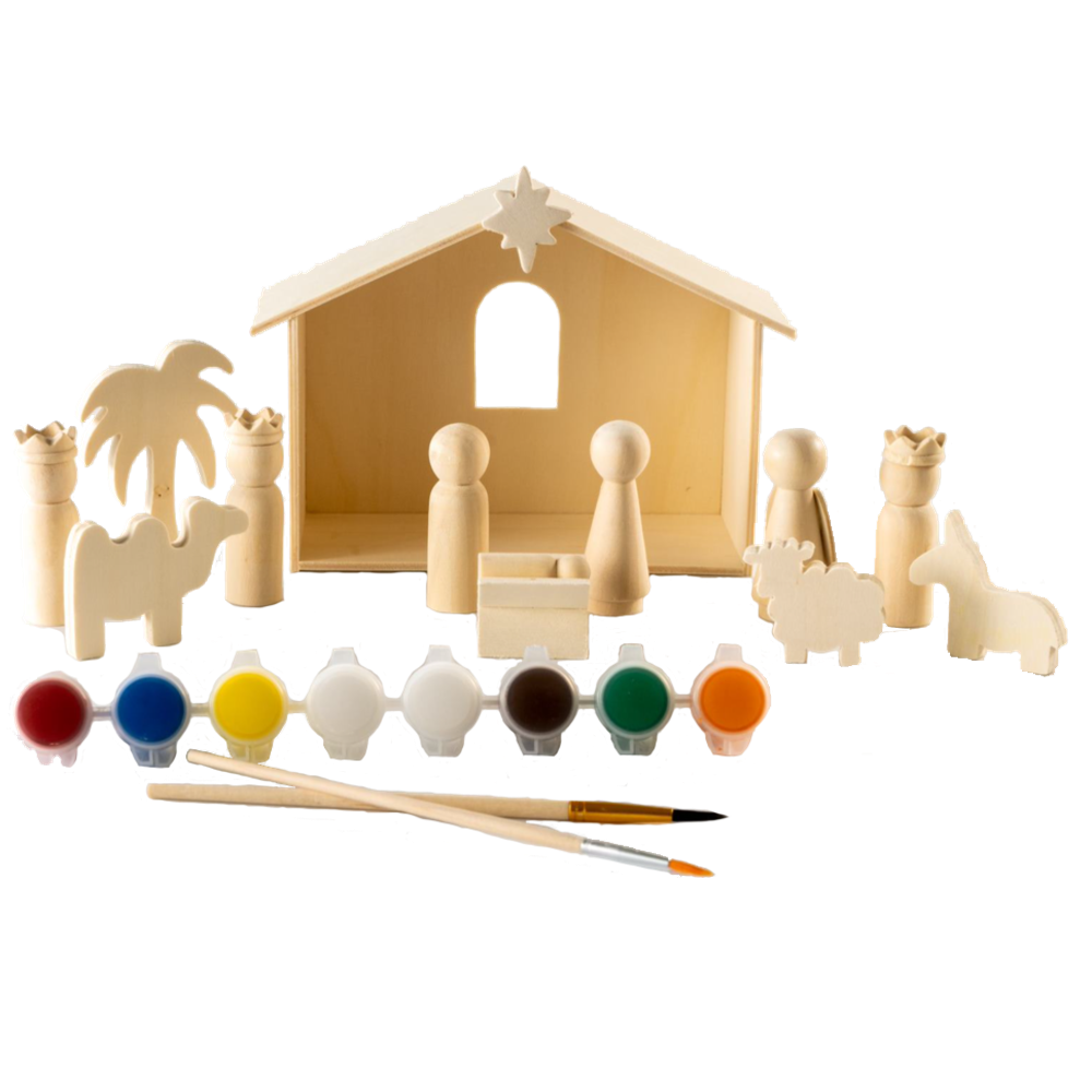 Wood Nativity Paint Kit,  Wood Nativity Paint Kit