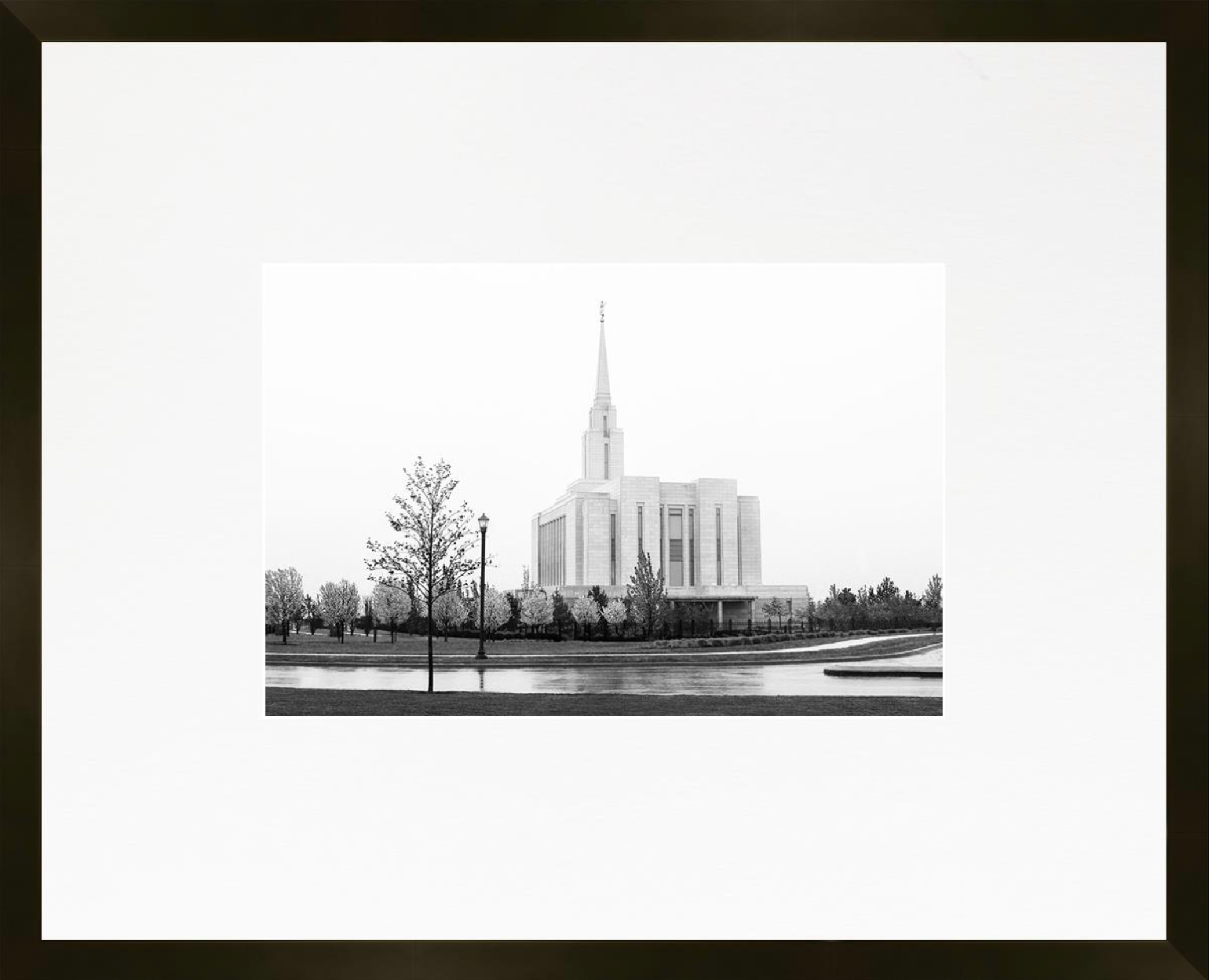 Oquirrh Temple, Place of Peace (21x17 Framed Paper Print)