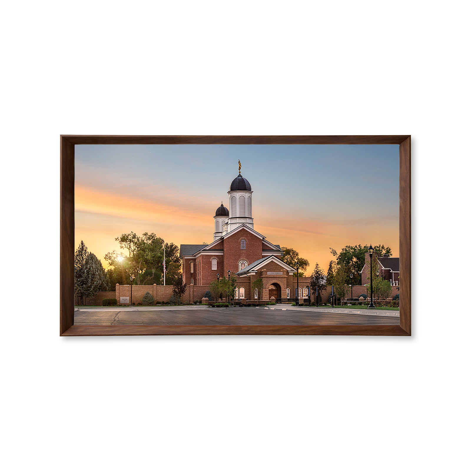 Vernal Utah Temple, Fire of the Covenant Series (25x43 Framed Canvas Print)