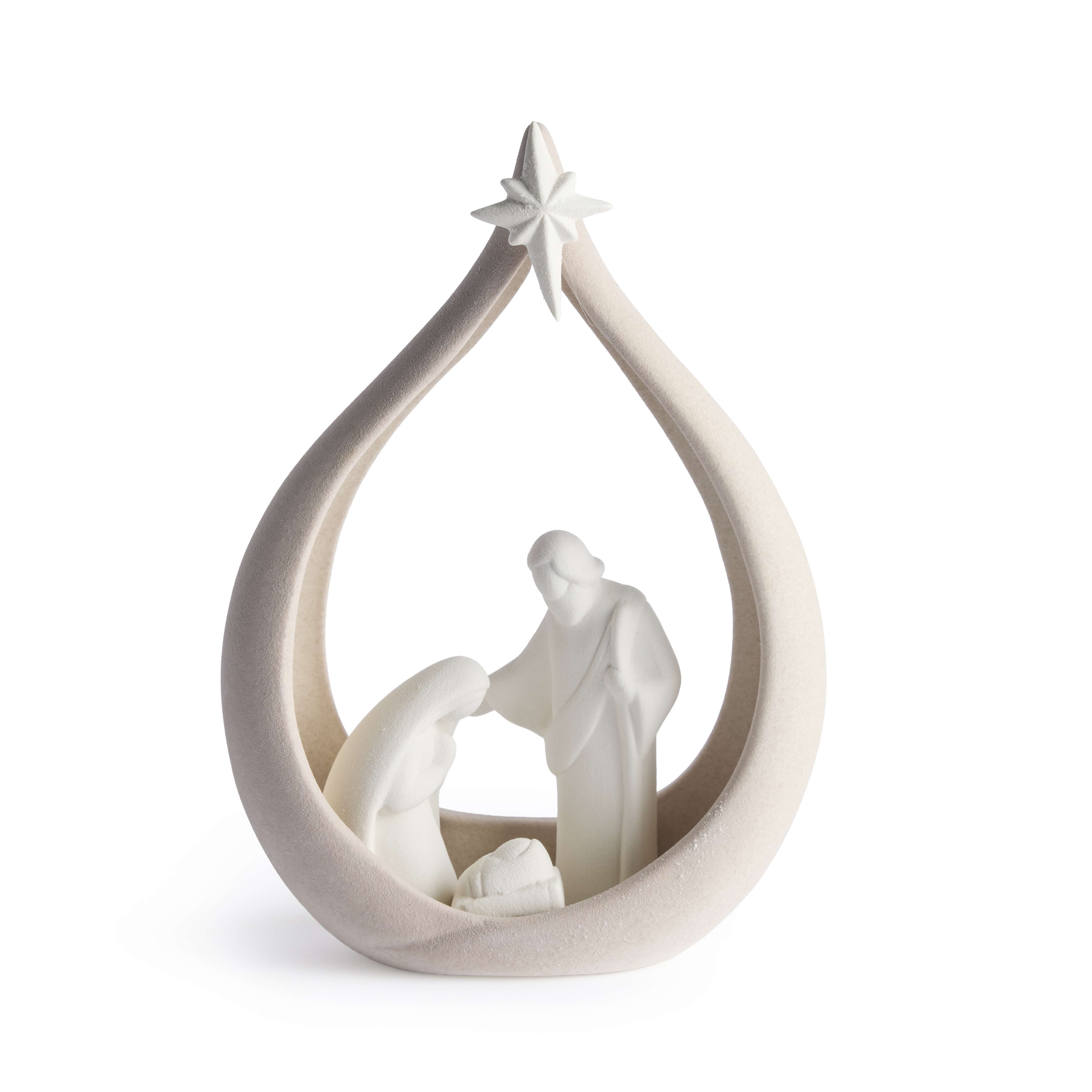 Hear the Angels Sing Ceramic Nativity