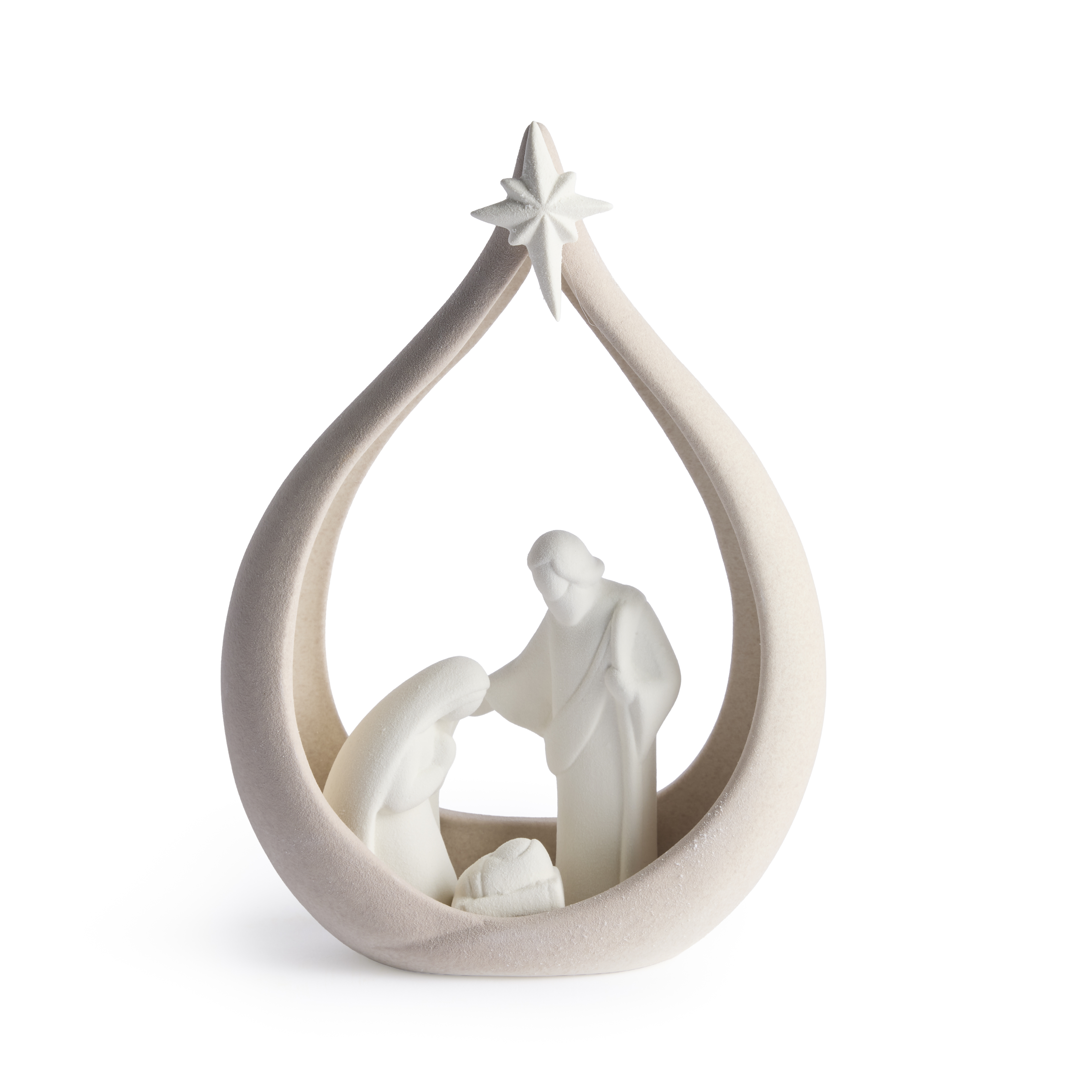 Hear the Angels Sing Ceramic Nativity