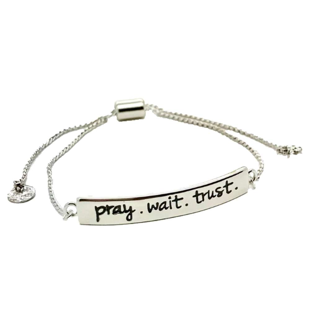 Pray, Wait, Trust Adjustable Bracelet