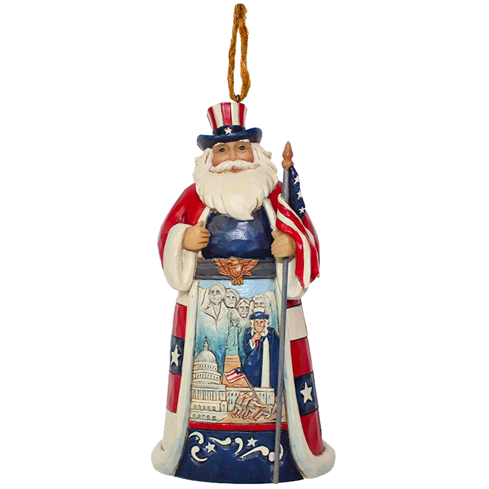 American Santa Ornament