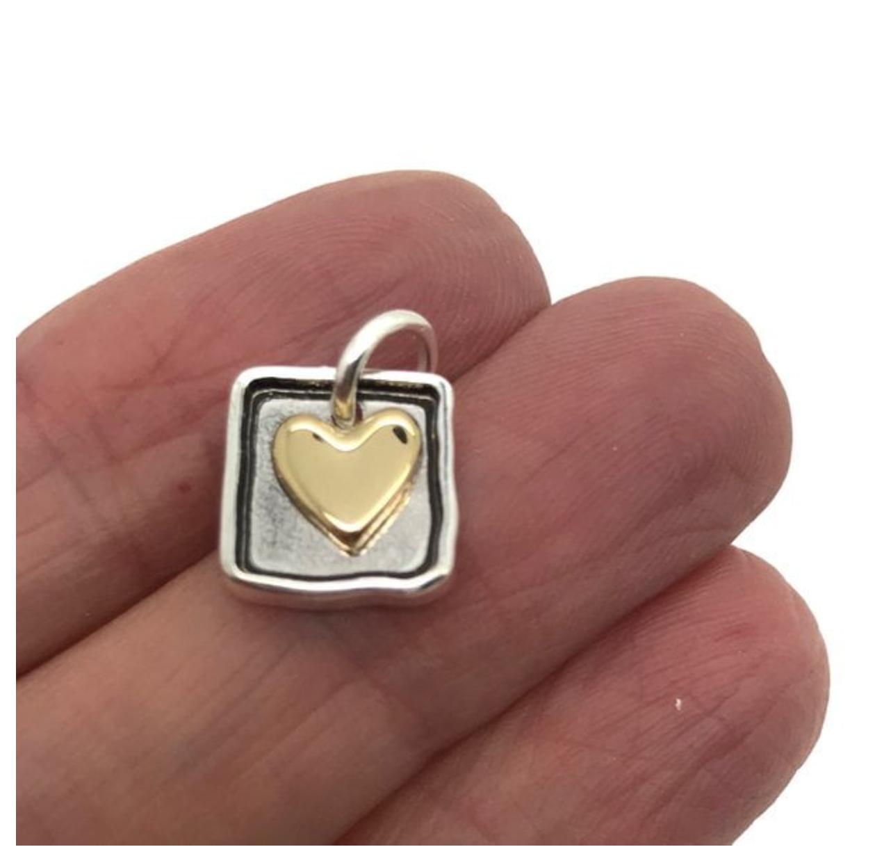 Square Heart Charm, , large image number 1