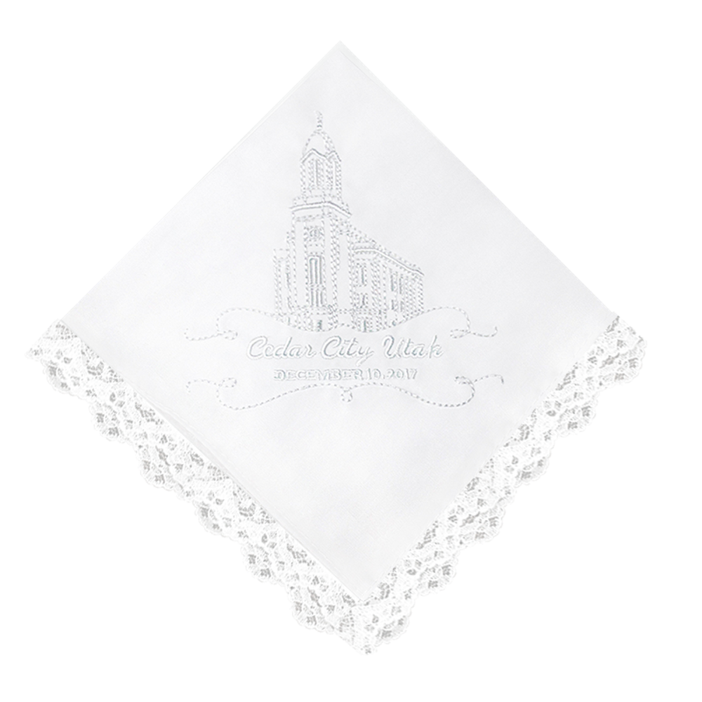 Cedar City Temple Lace Handkerchief, , large