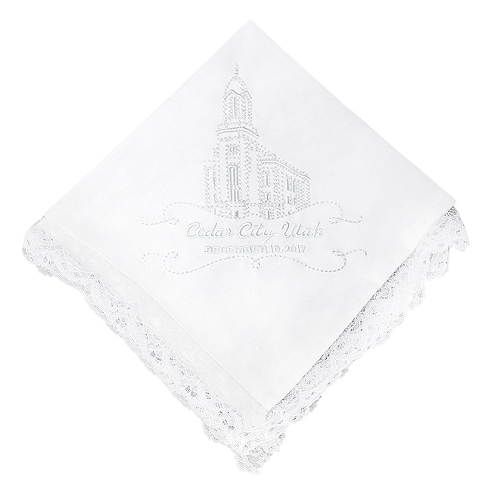 Cedar City Temple Lace Handkerchief,  Cedar City Temple Lace Handkerchief