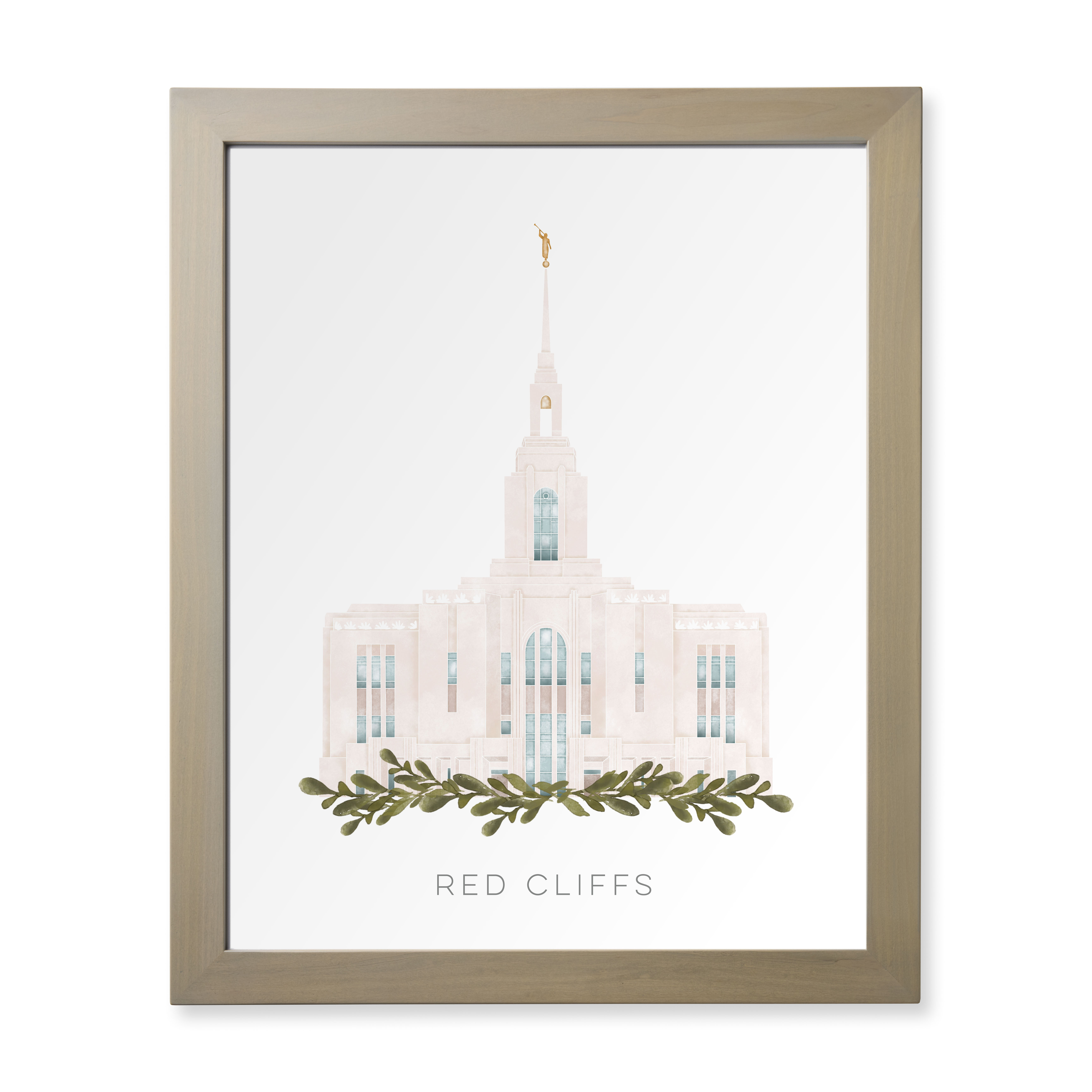 Red Cliffs Utah Temple (28x34 Framed Paper Print)