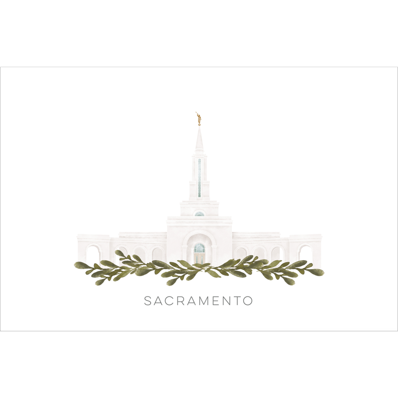 Sacramento California Temple (28x34 Framed Paper Print)