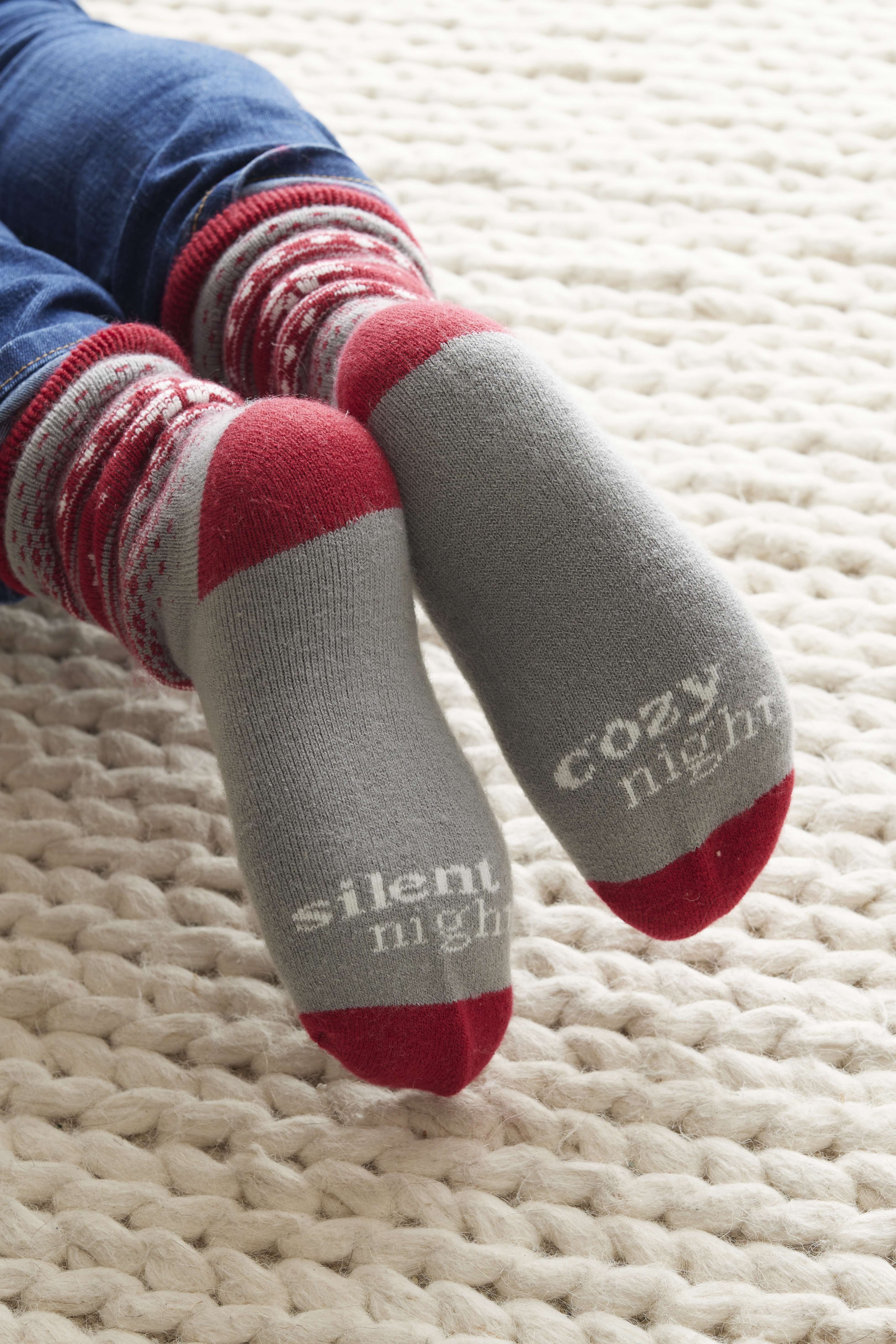 Silent Night, Cozy Night Christmas Socks, , large image number 0