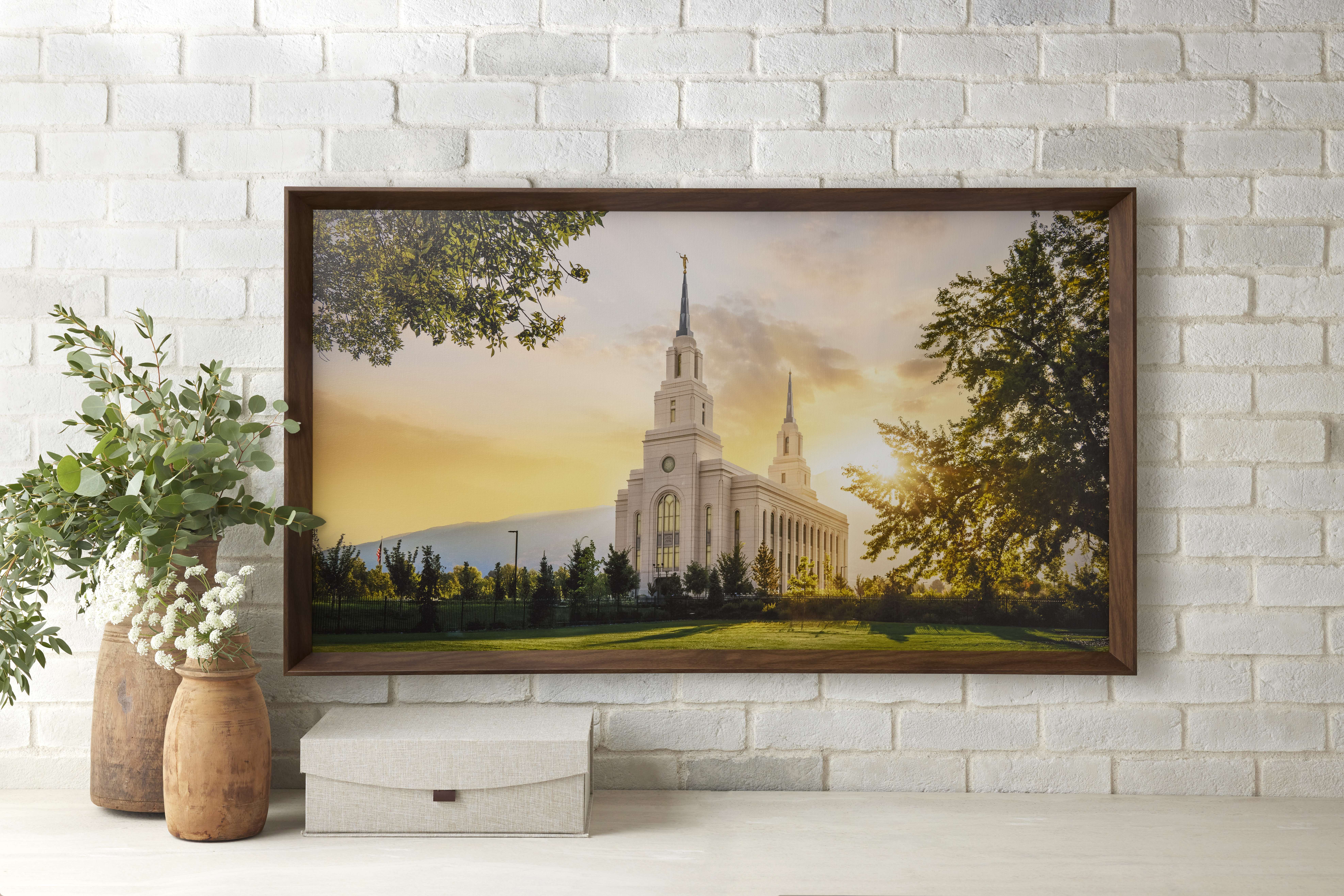 Layton Utah Temple, Fire of the Covenant Series (25x43 Framed Canvas Print), , large image number 3