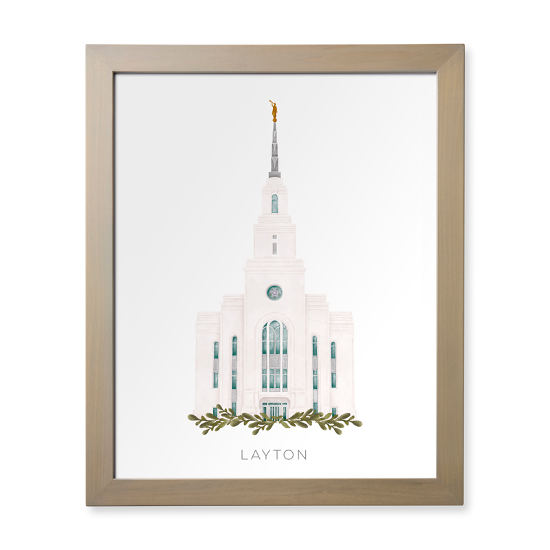 Layton Utah Temple (28x34 Framed Paper Print)