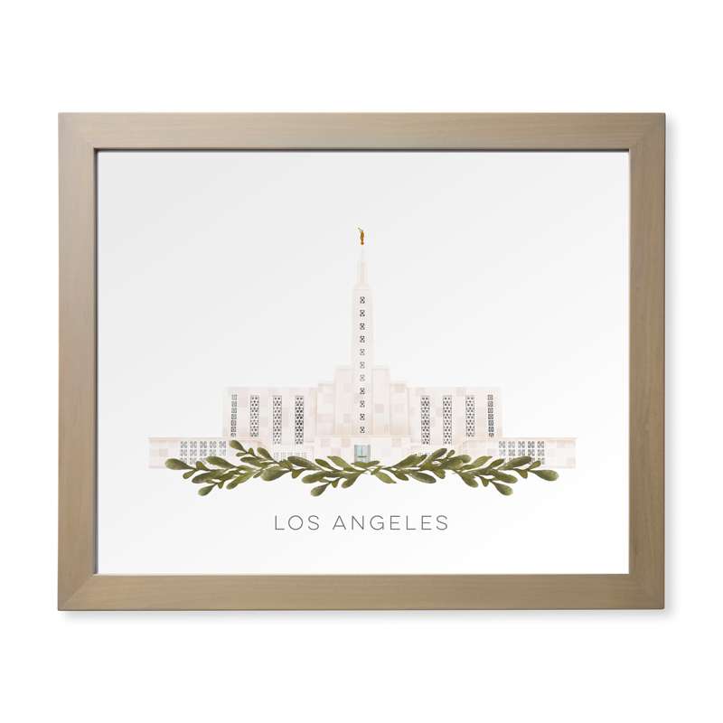 Los Angeles California Temple (28x34 Framed Paper Print), , large image number 0