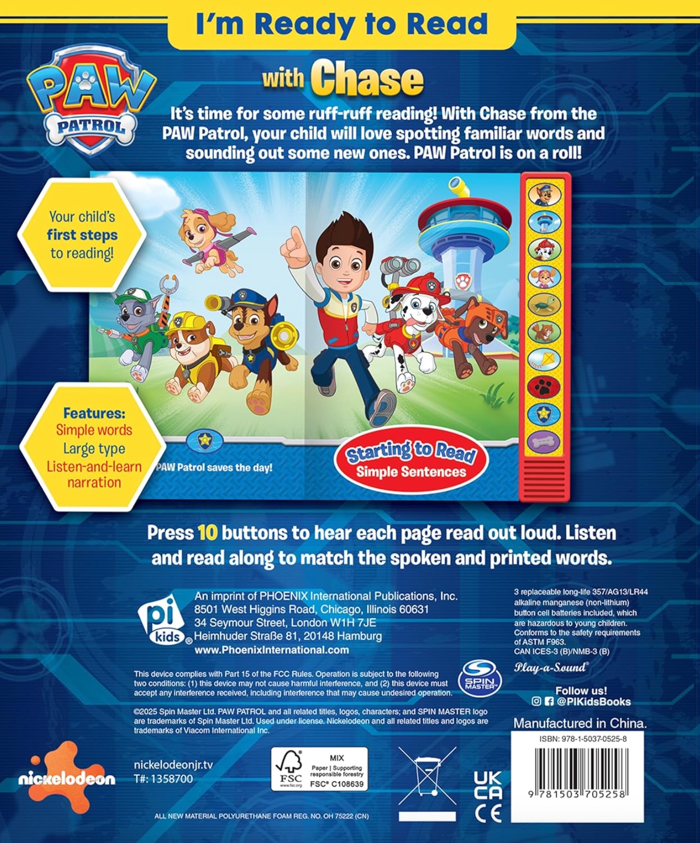 I'm Ready to Read with Chase Sound Book (Paw Patrol) - PHOENIX