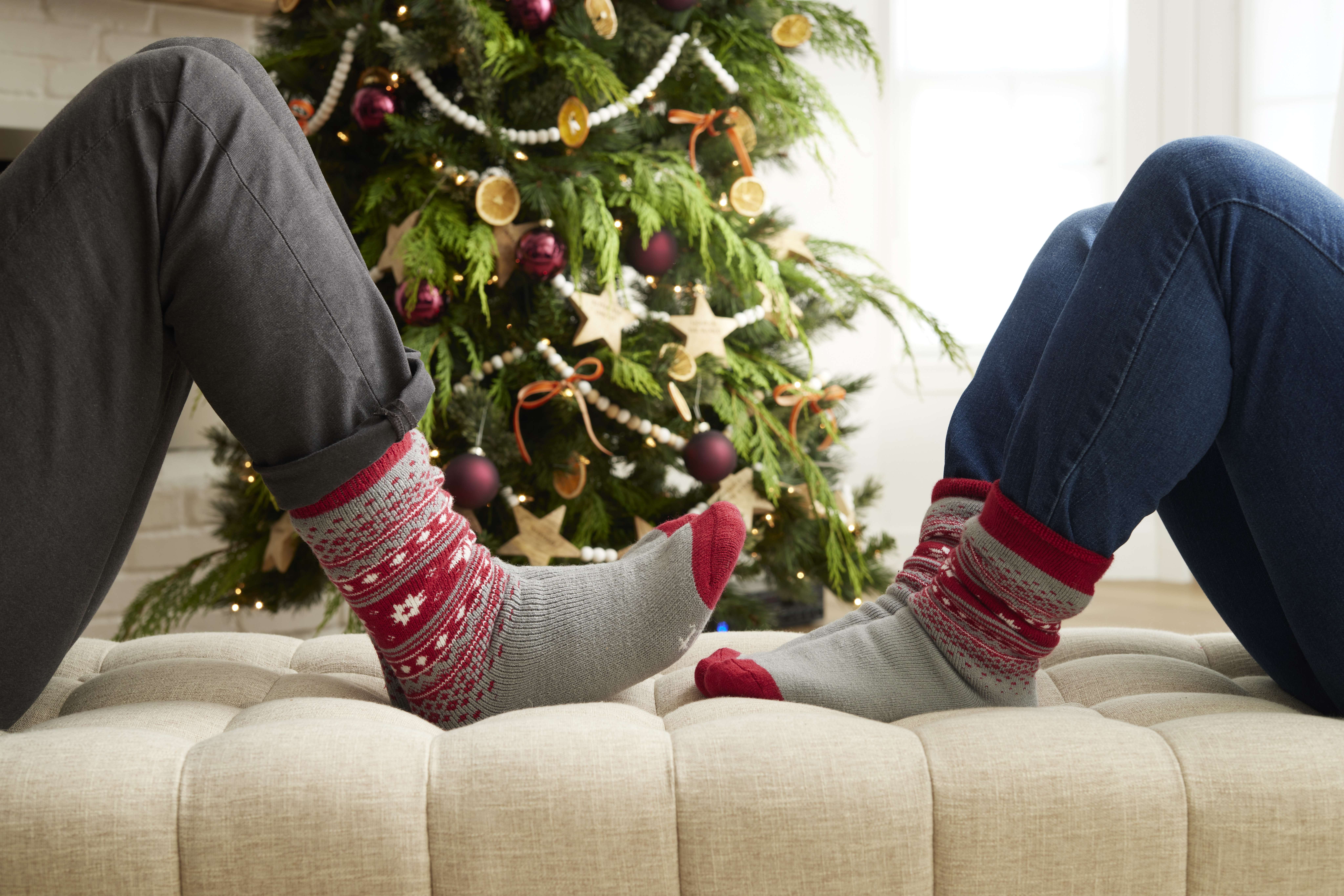 Silent Night, Cozy Night Christmas Socks, , large image number 1