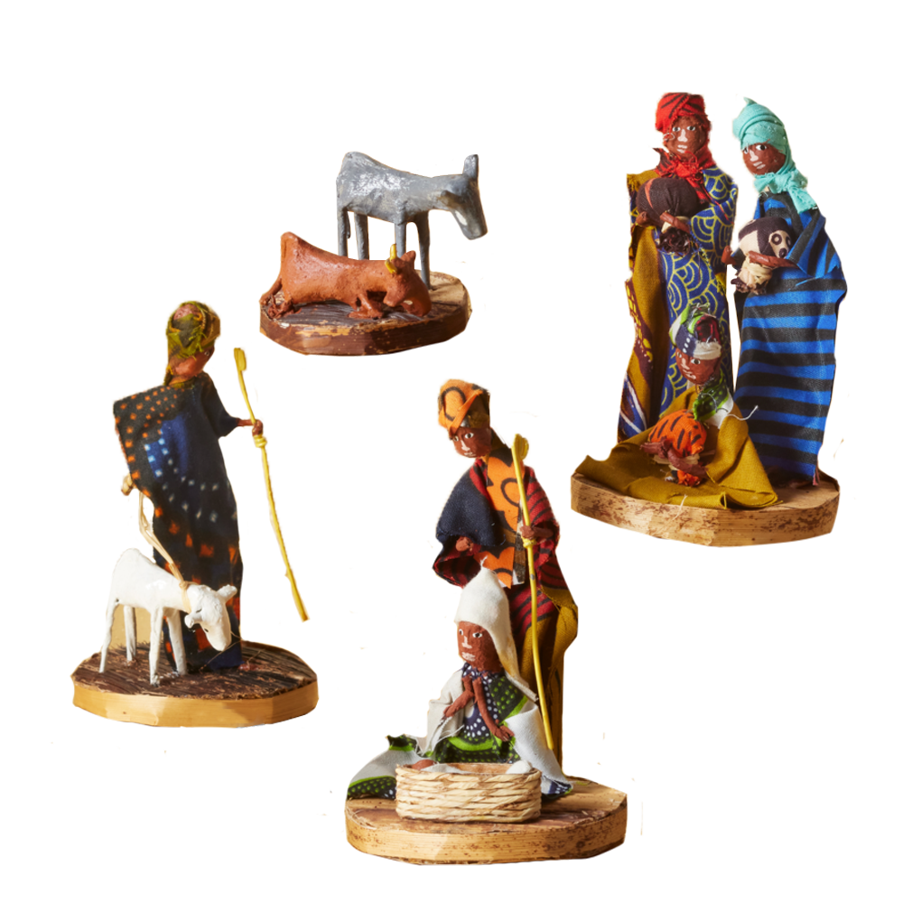 Ugandan Kitenge Fabric Nativity