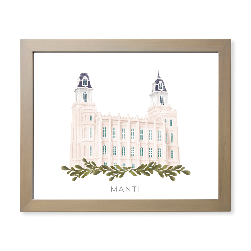 Manti Utah Temple (28x34 Framed Paper Print)