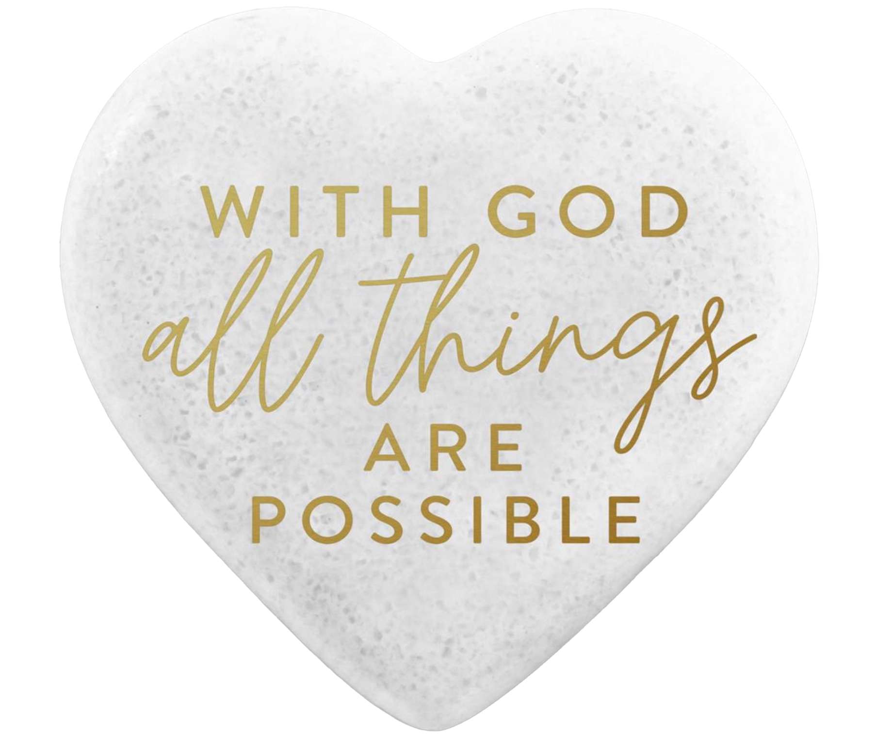 With God All Things Heart Stone, , large