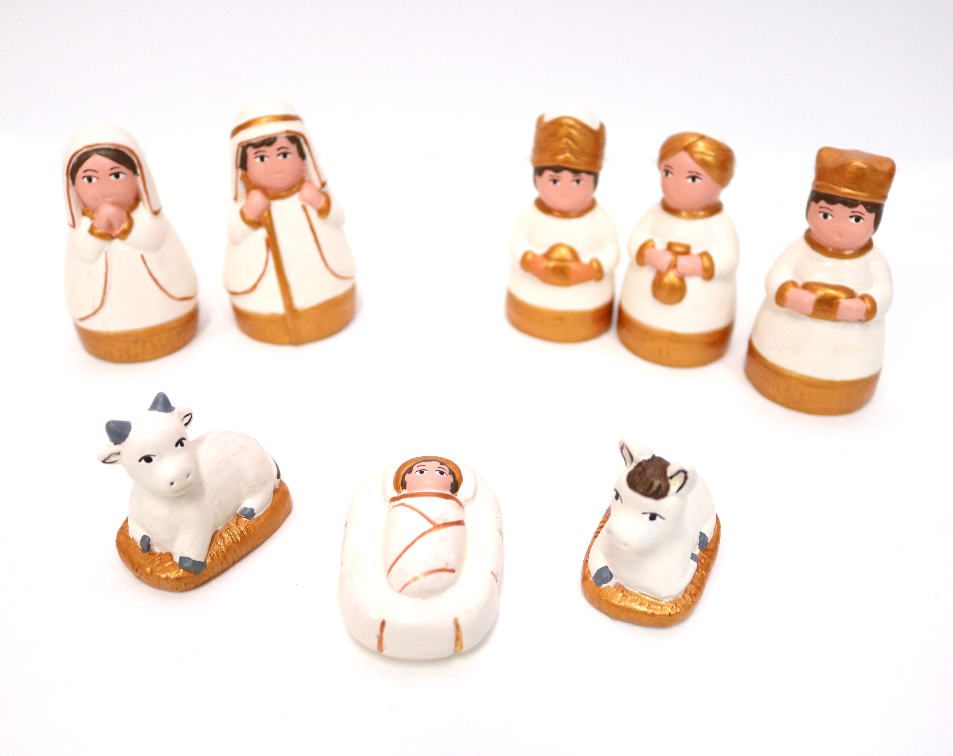 Peruvian White and Gold Nativity, , large image number 2