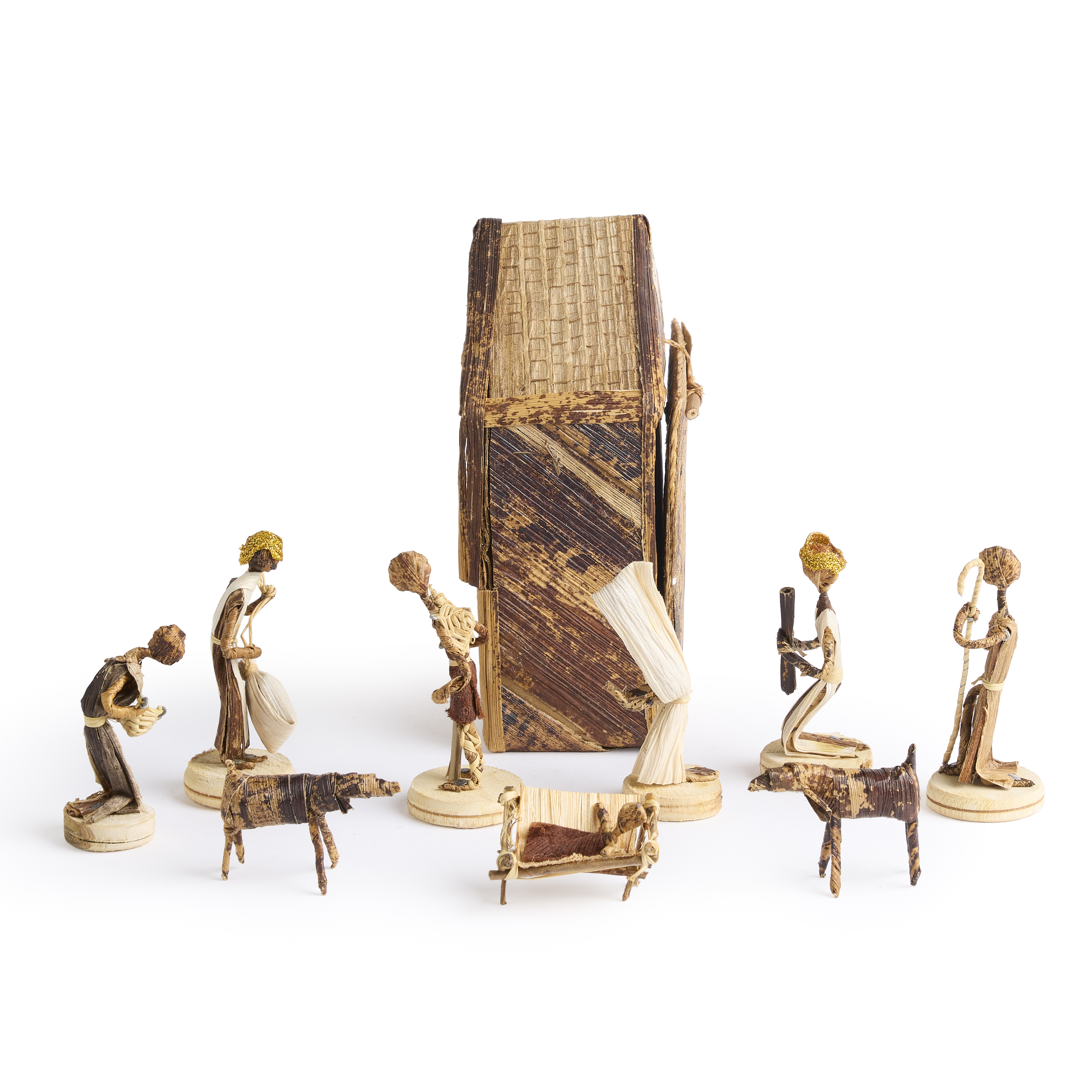 Kenya Star Hut Banana Fiber Nativity, , large