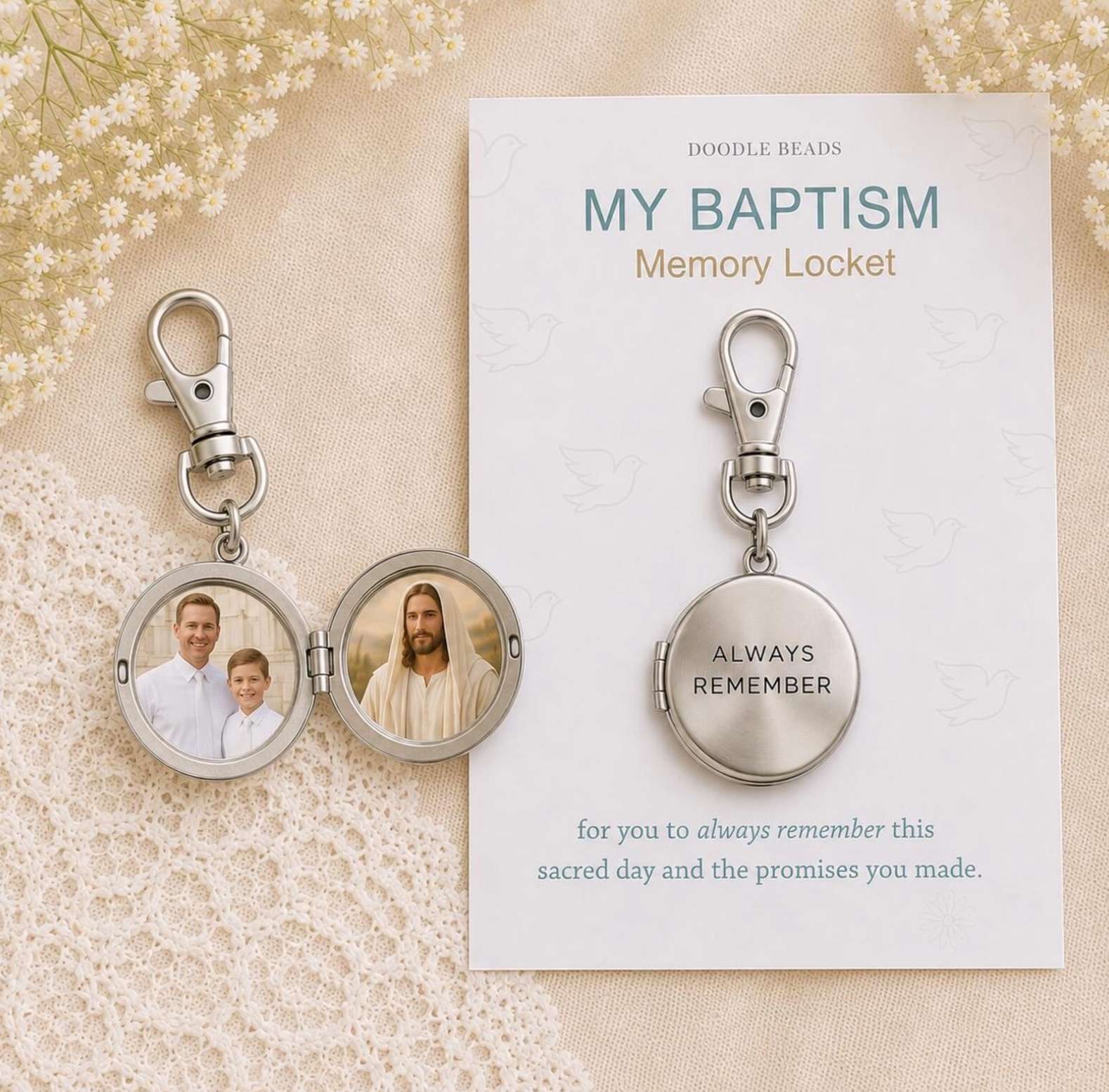 My Baptism Memory Zipper Pull Locket, , large image number 3