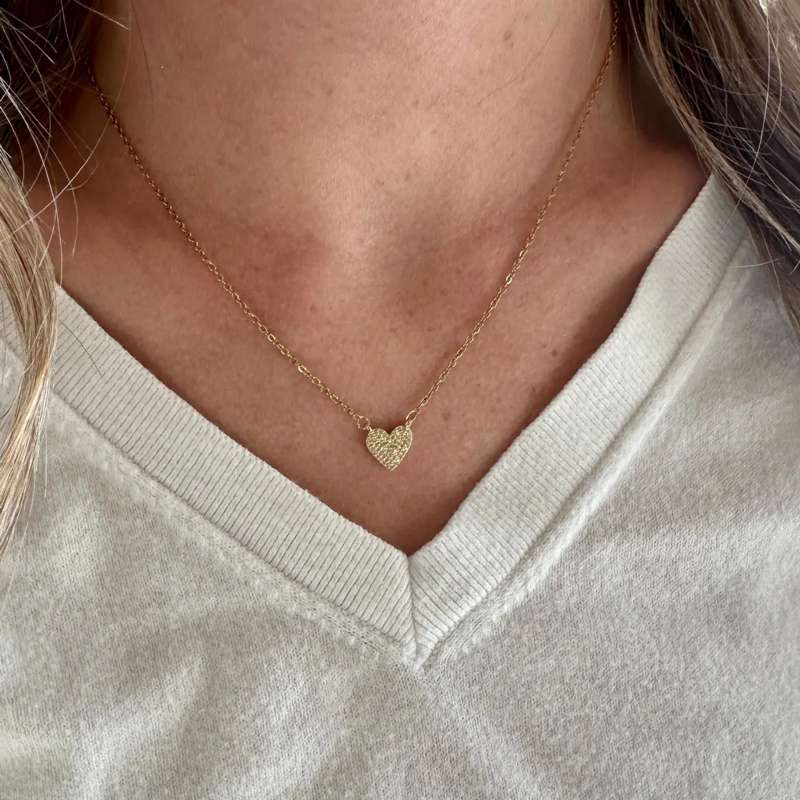 Pave Heart Necklace, , large image number 2