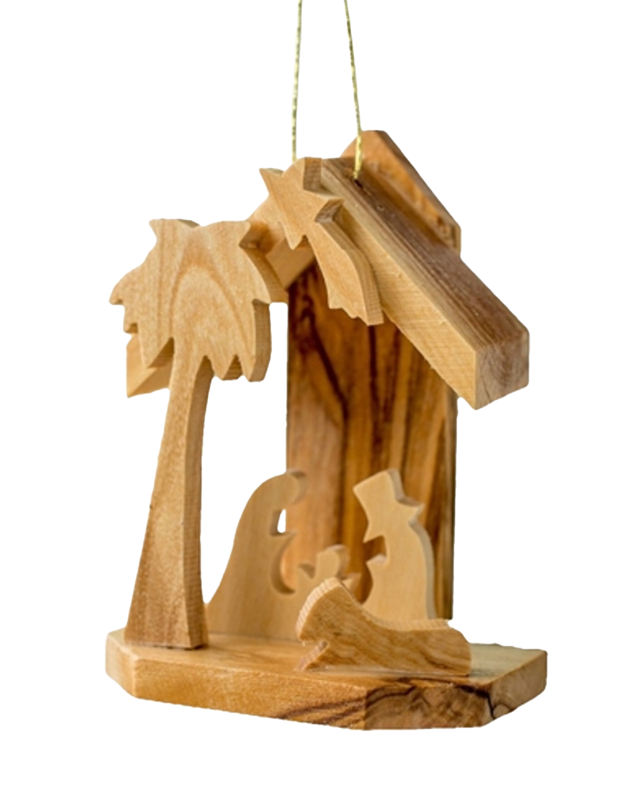 Olive Wood Mini Nativity Ornament