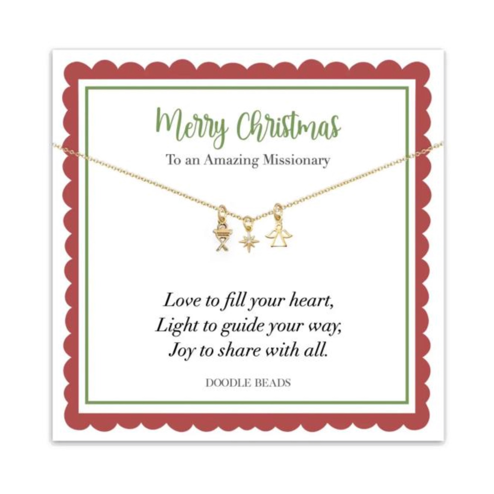 Amazing Missionary Merry Christmas Charm Necklace,  Amazing Missionary Merry Christmas Charm Necklace
