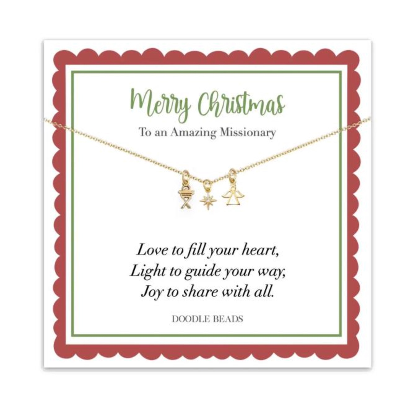 Amazing Missionary Merry Christmas Charm Necklace