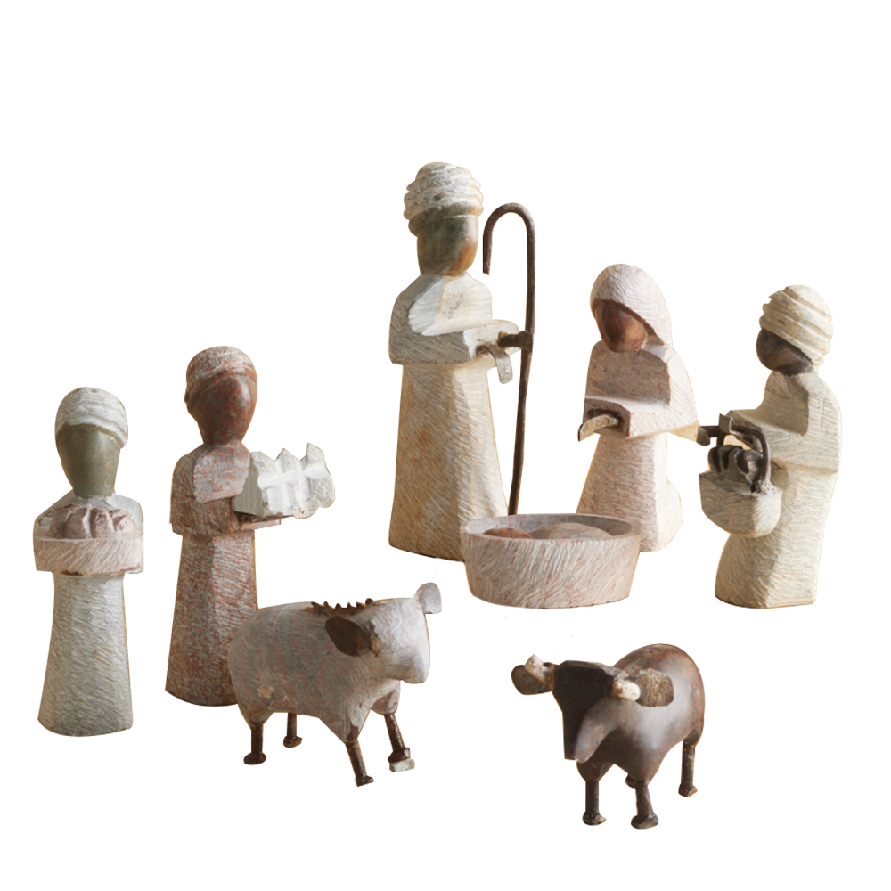 Zimbabwean Serpentine Soapstone Nativity