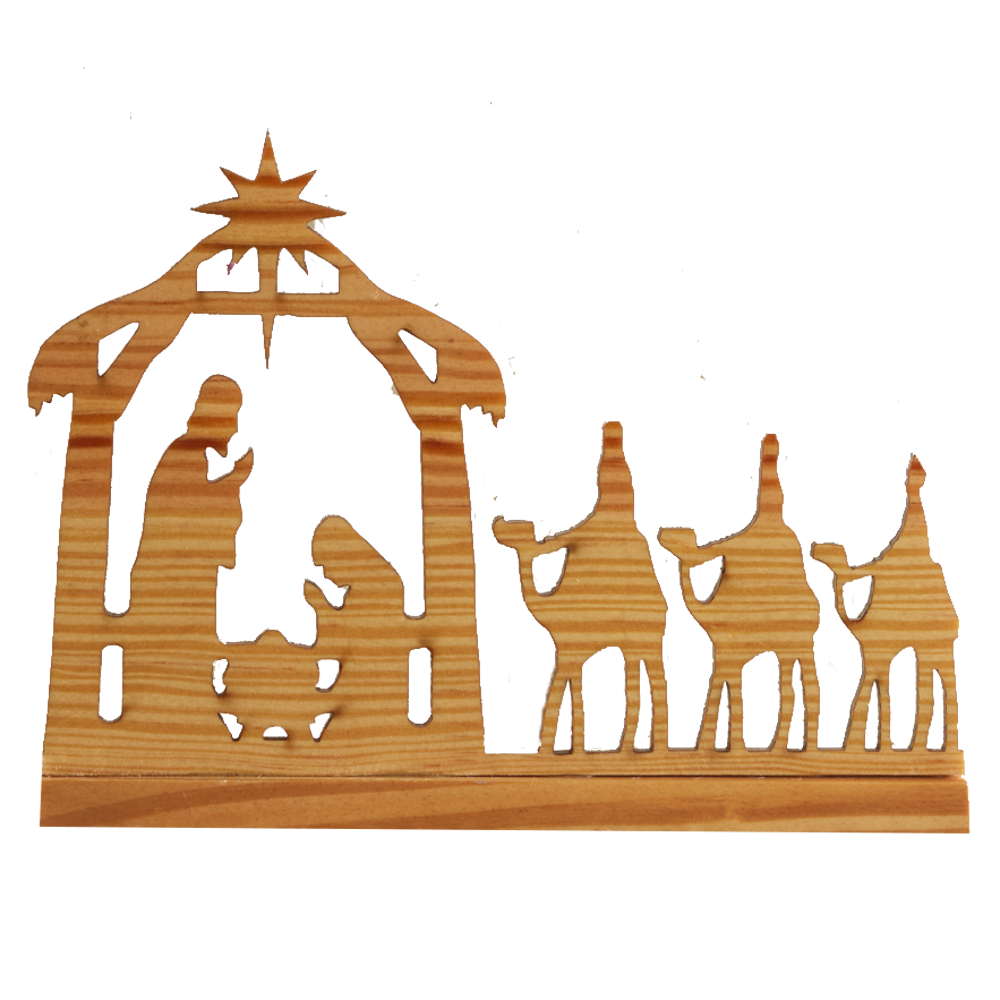 Indian Wood Nativity Silhouette