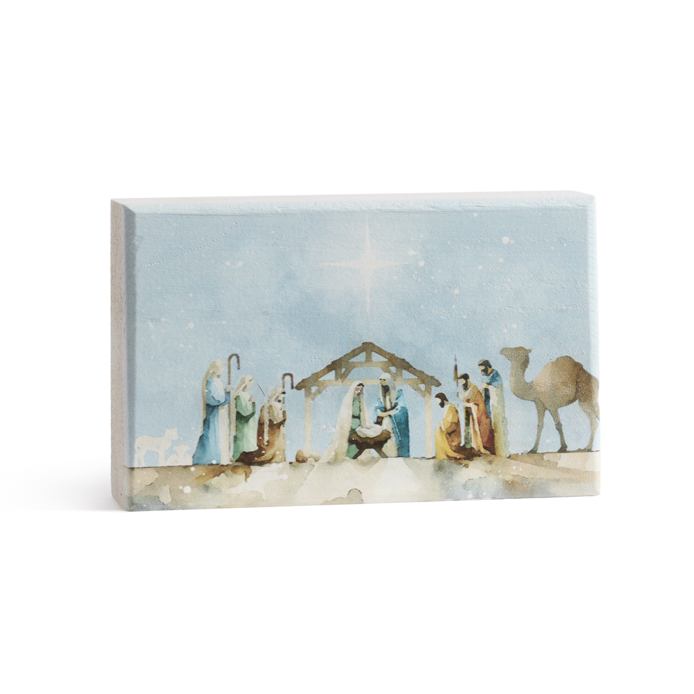 Nativity Watercolor Plaque,  Nativity Watercolor Plaque