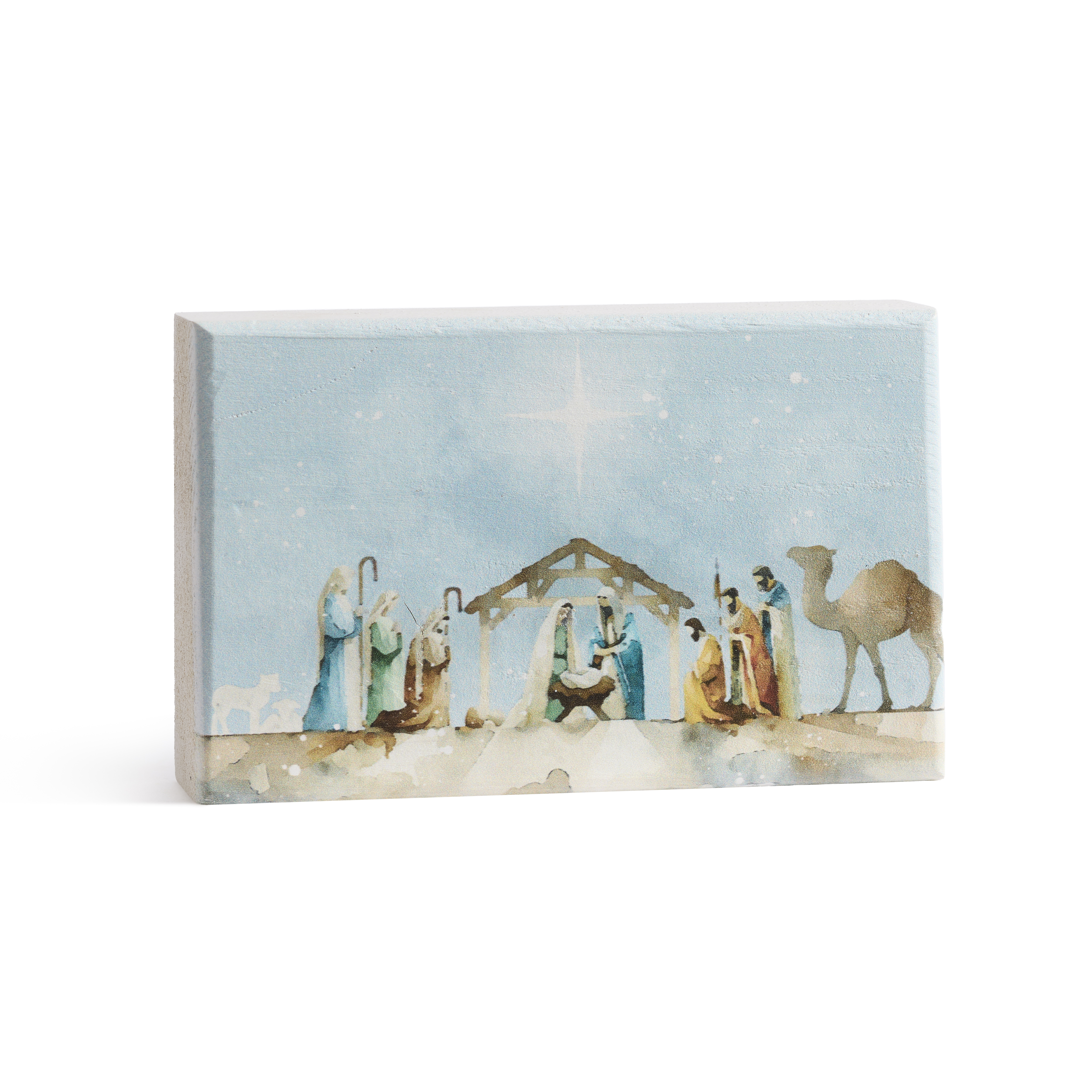 Nativity Watercolor Plaque