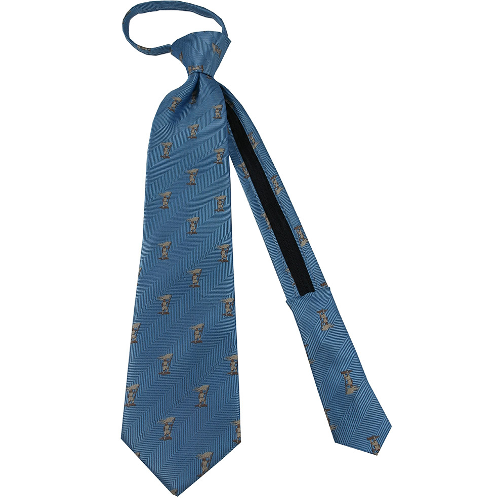 Boys' Light Blue Captain Moroni Zipper Necktie, , large