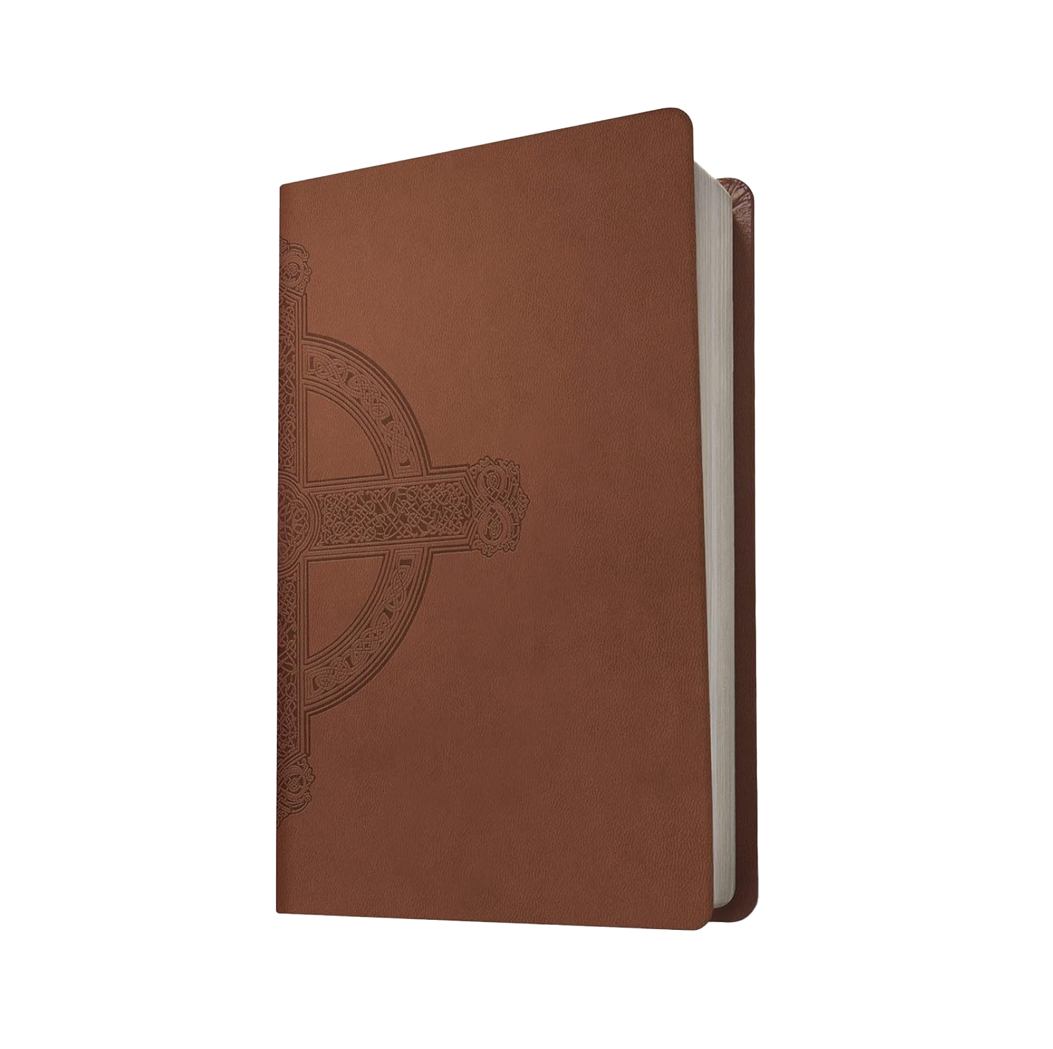 NLT Large Print Premium Value Thinline Bible, Faux Leather, Brown Celtic Cross, , large image number 2
