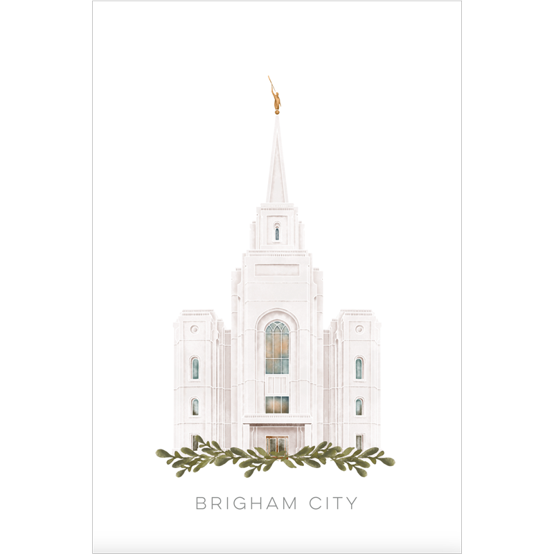 Brigham City Utah Temple (18x22 Framed Paper Print)