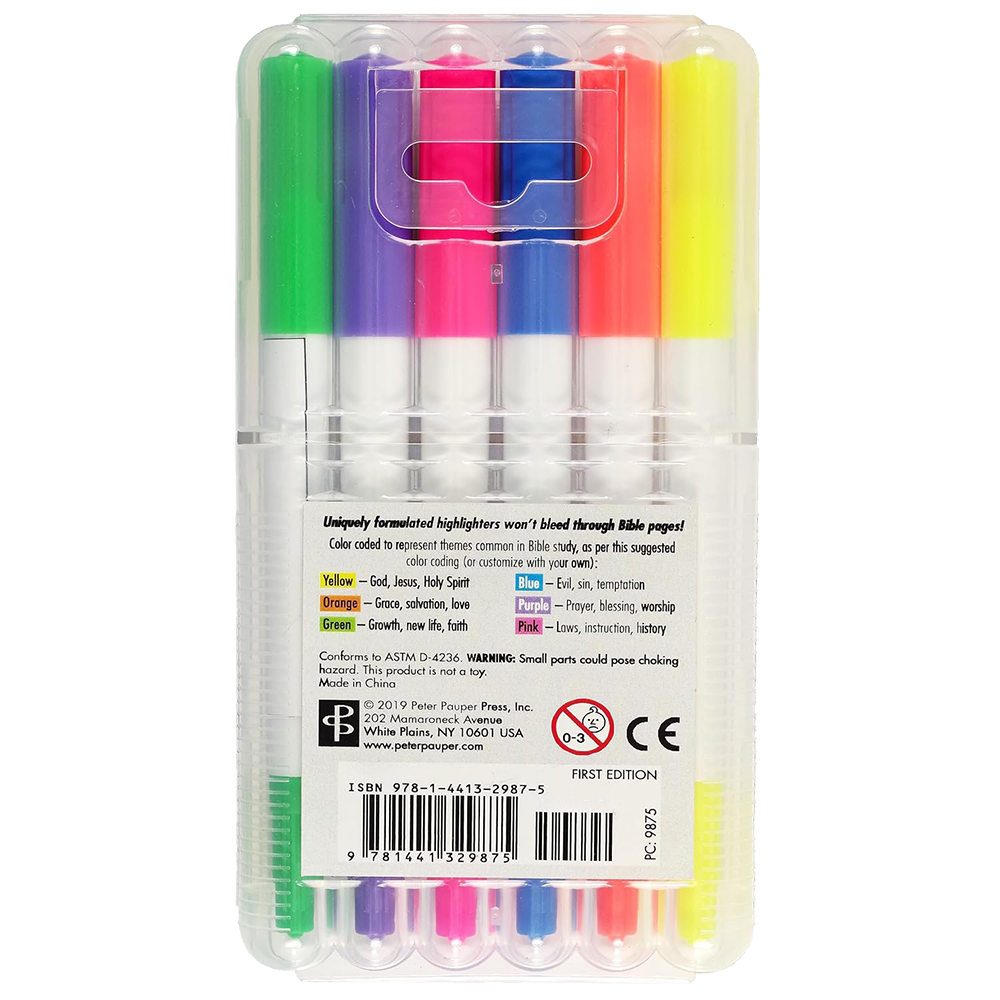Bible Dual Tip Bible Highlighters Set Of 6, , large