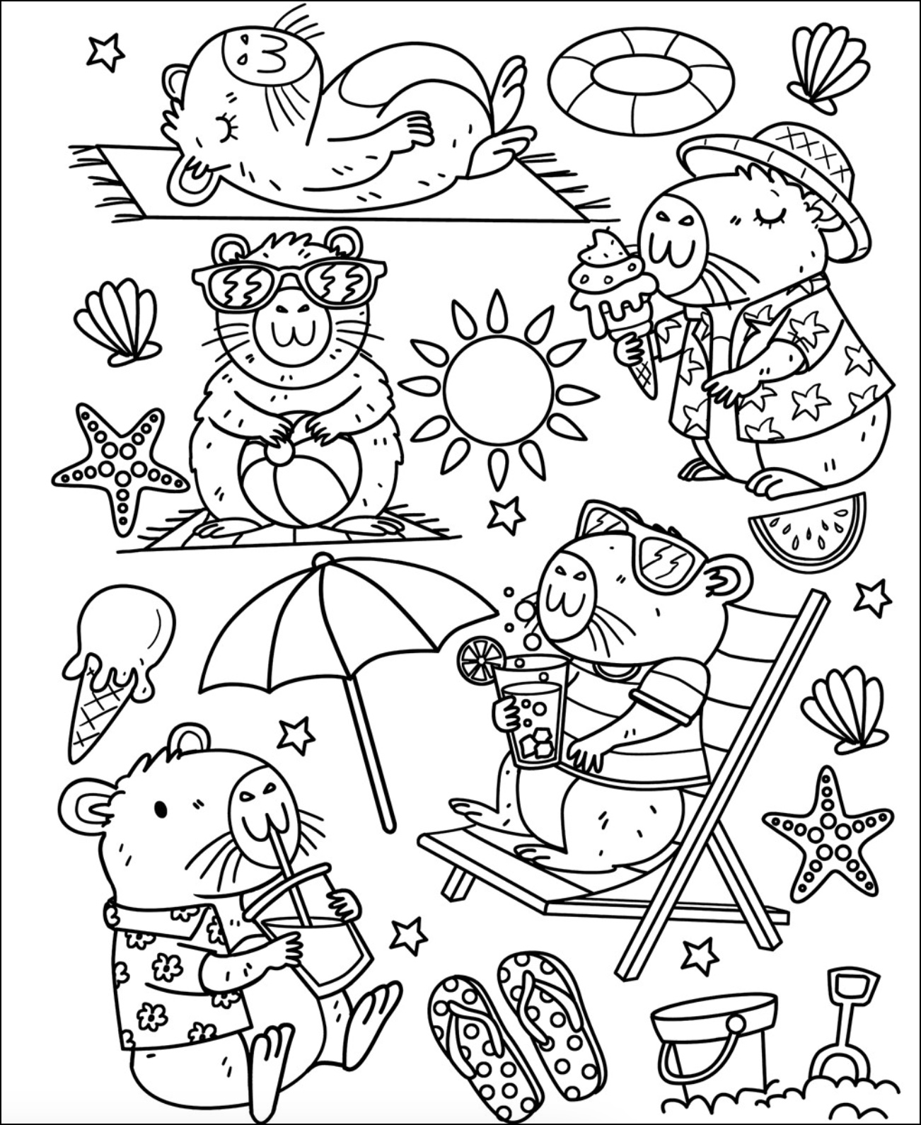 Capybara Cuties Cozy Coloring Book, , large image number 2