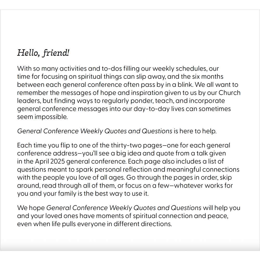 General Conference Weekly Quotes and Questions April 2025, , large image number 2