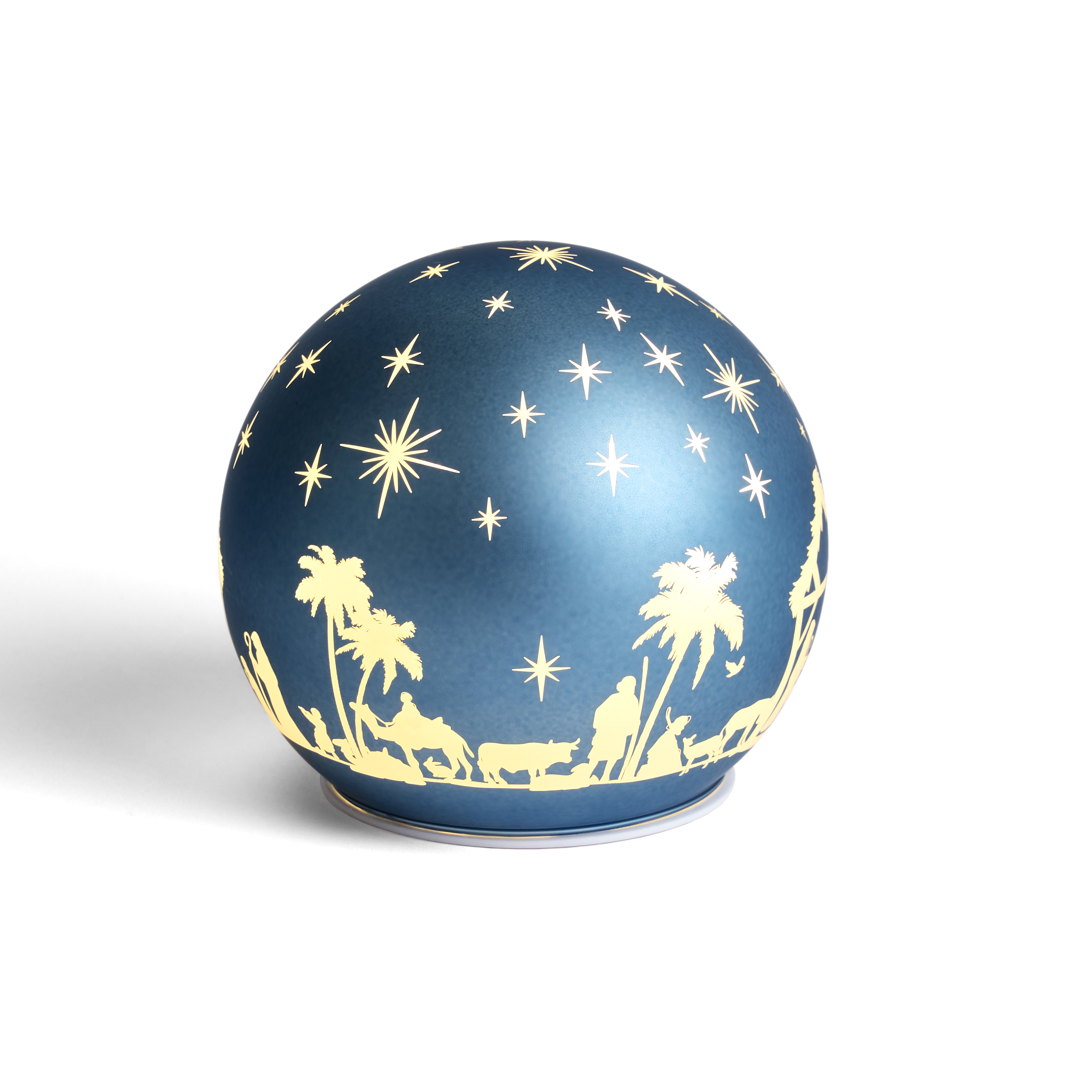 Light-up Blue Holy Family Ball Nativity, , large