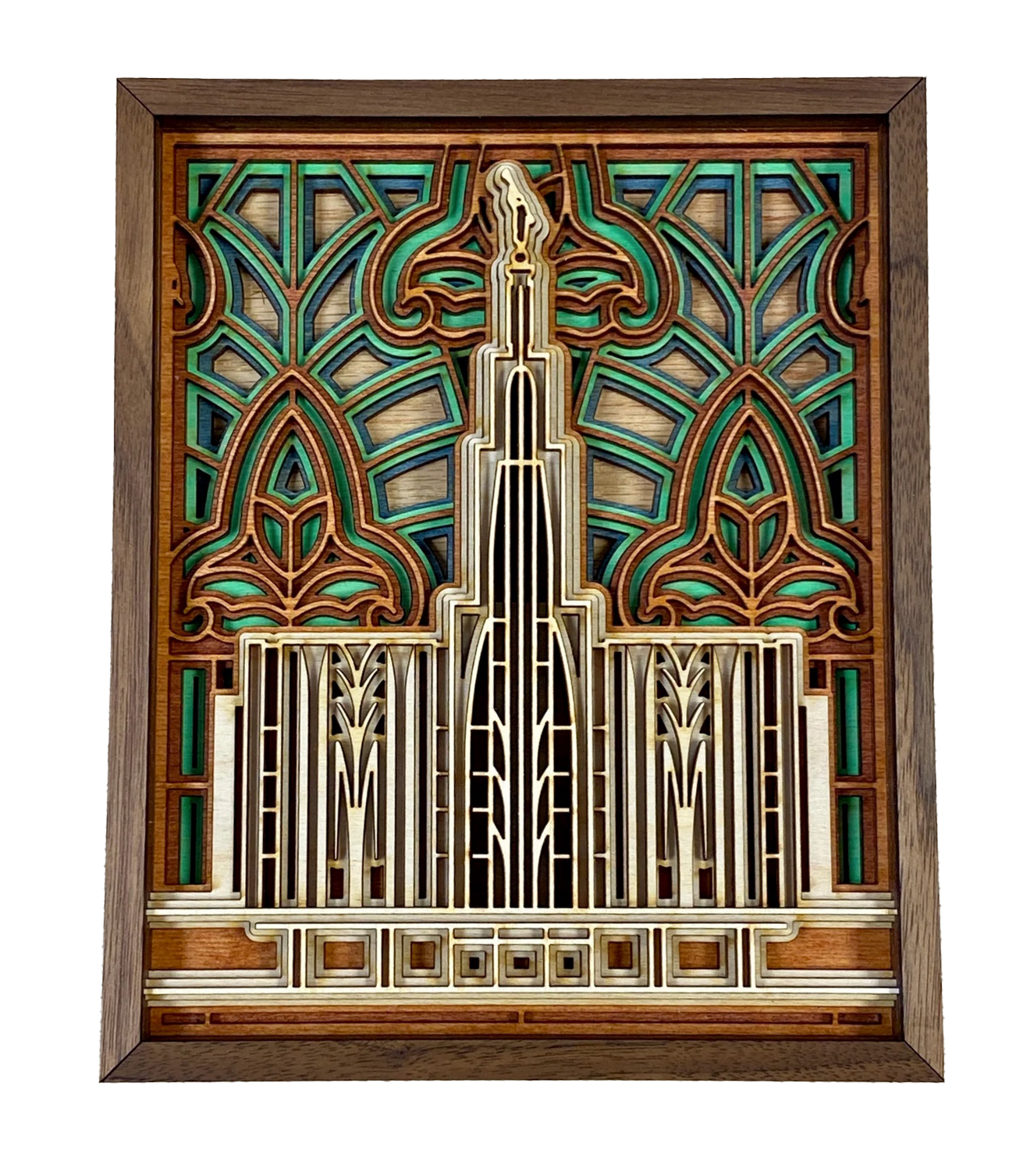 Seattle Washington Temple Layered Wood Plaque